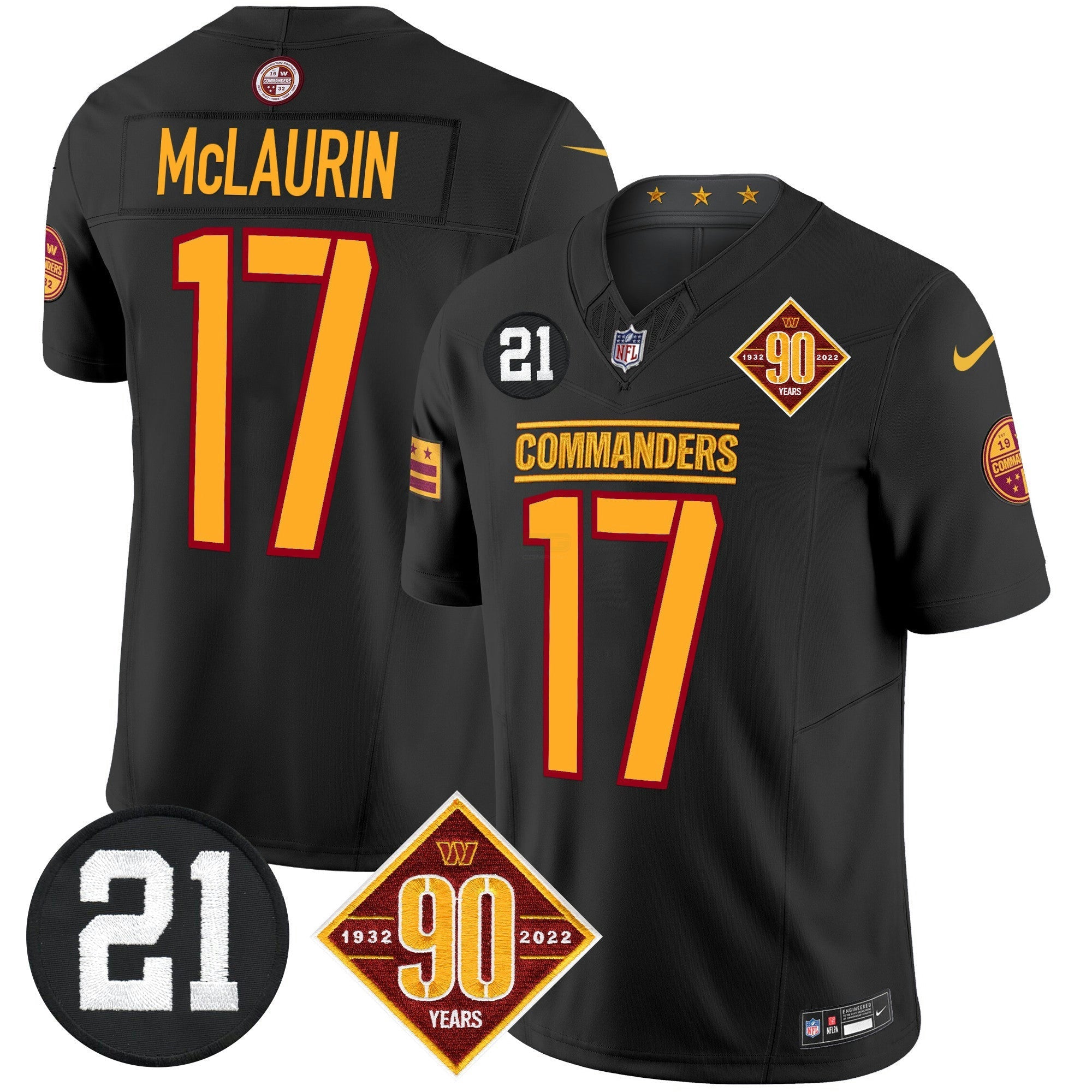 Camisa NFL Men’s Washington 90th & Sean Taylor Patch Vapor Limited Jersey