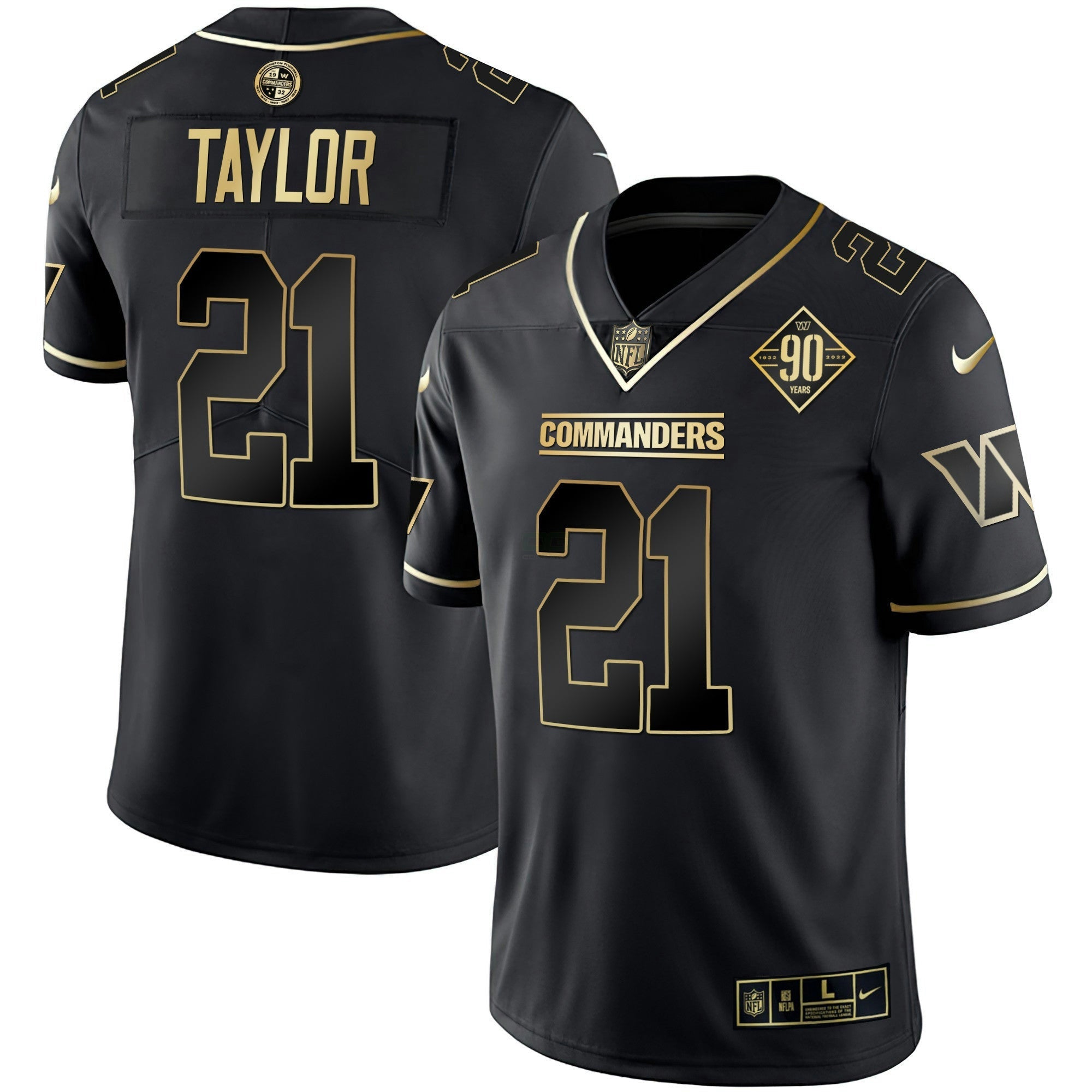 Camisa NFL Men’s Washington Branca Dourada & Preta Dourada Vapor Limited Jersey