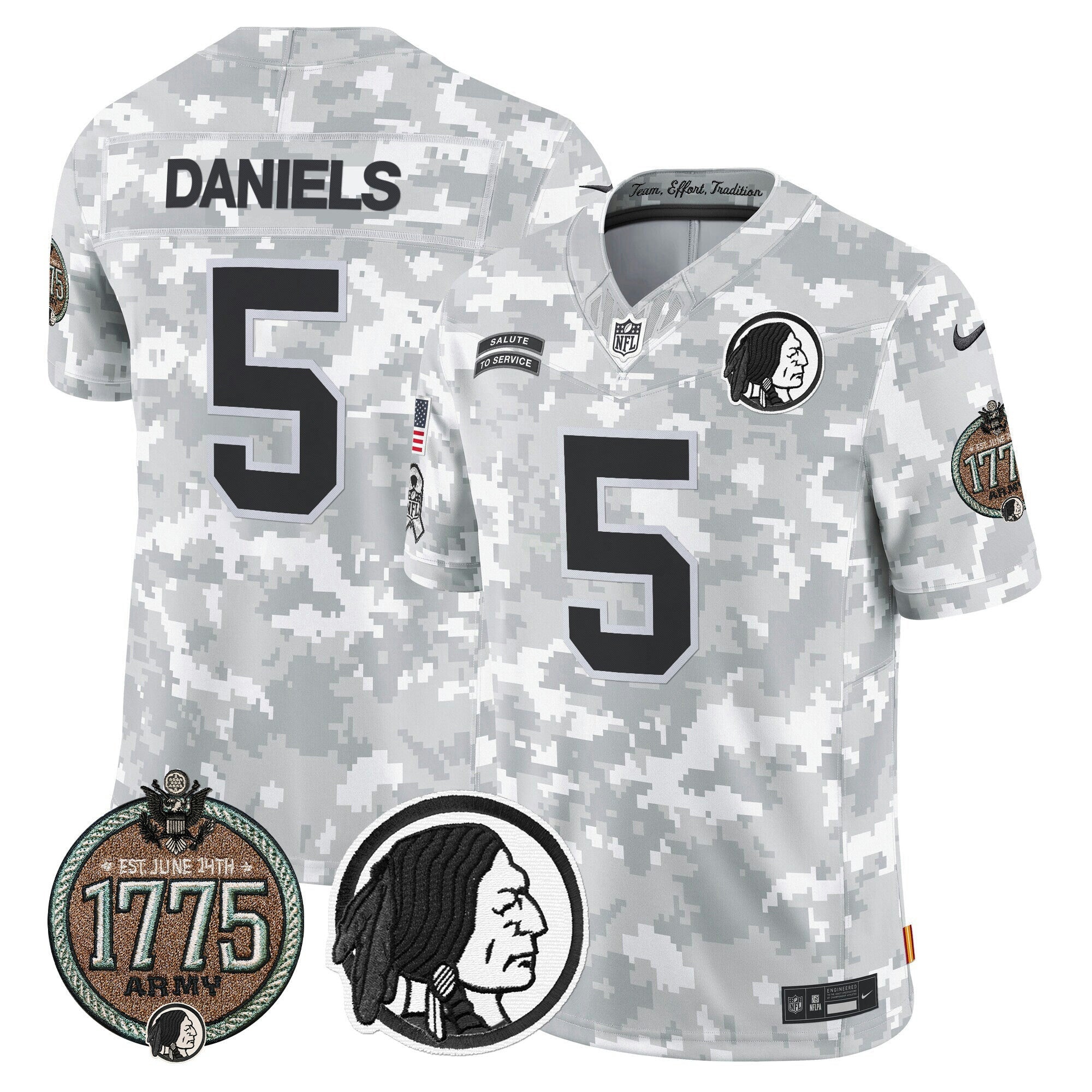 Camisa NFL Men’s Washington Redskins 2024 Salute to Service Establishment Year Patch Vapor Limited Jersey