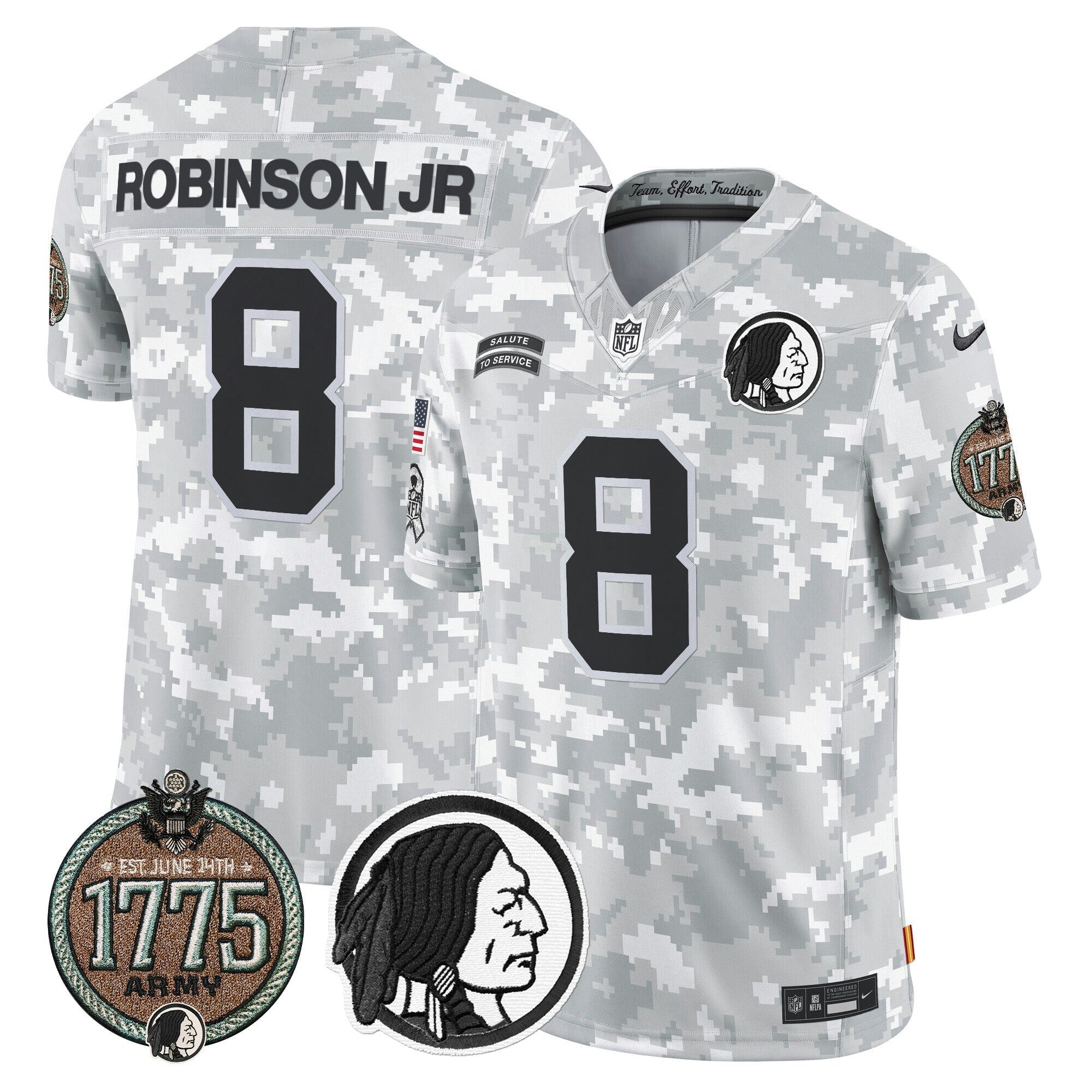 Camisa NFL Men’s Washington Redskins 2024 Salute to Service Establishment Year Patch Vapor Limited Jersey