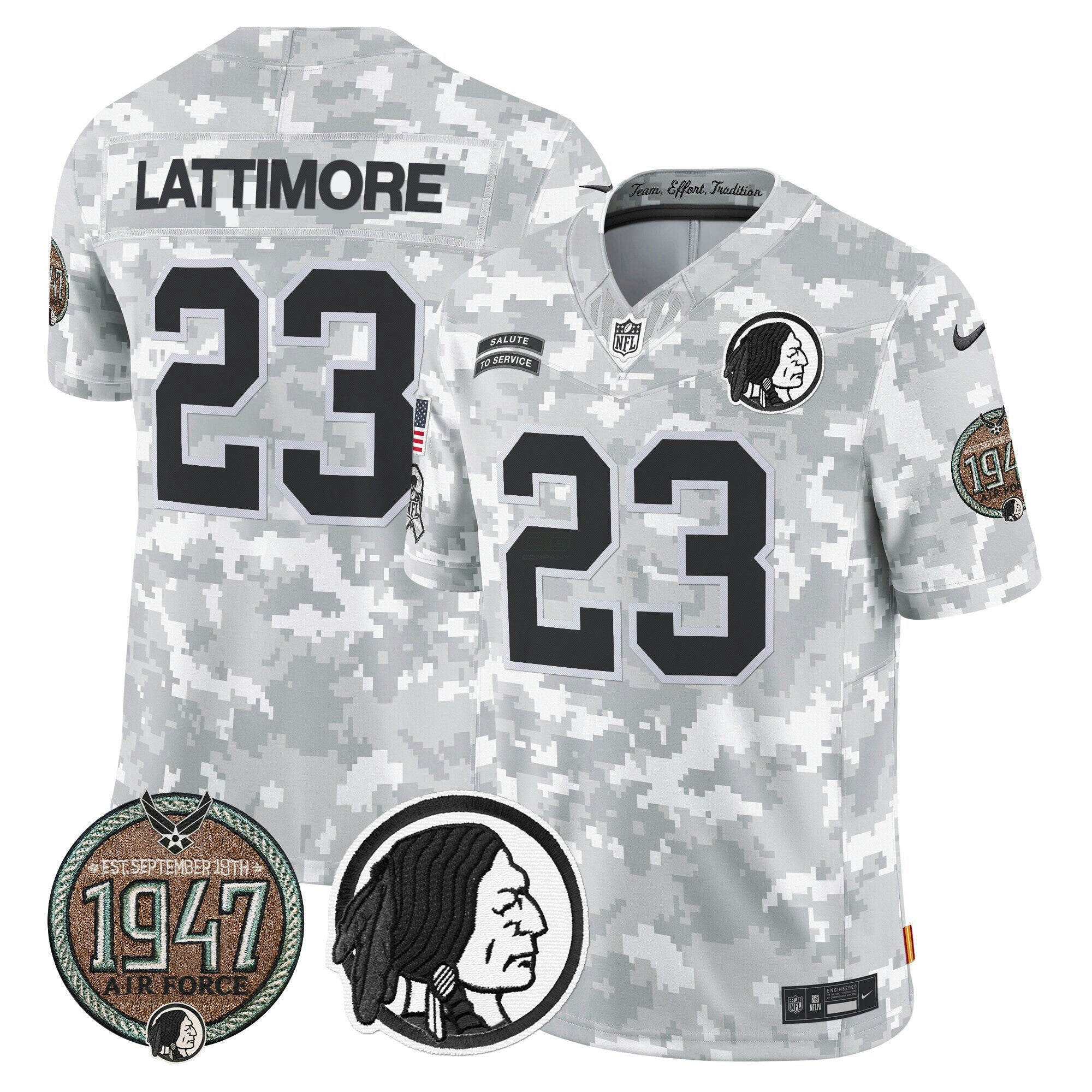 Camisa NFL Men’s Washington Redskins 2024 Salute to Service Establishment Year Patch Vapor Limited Jersey