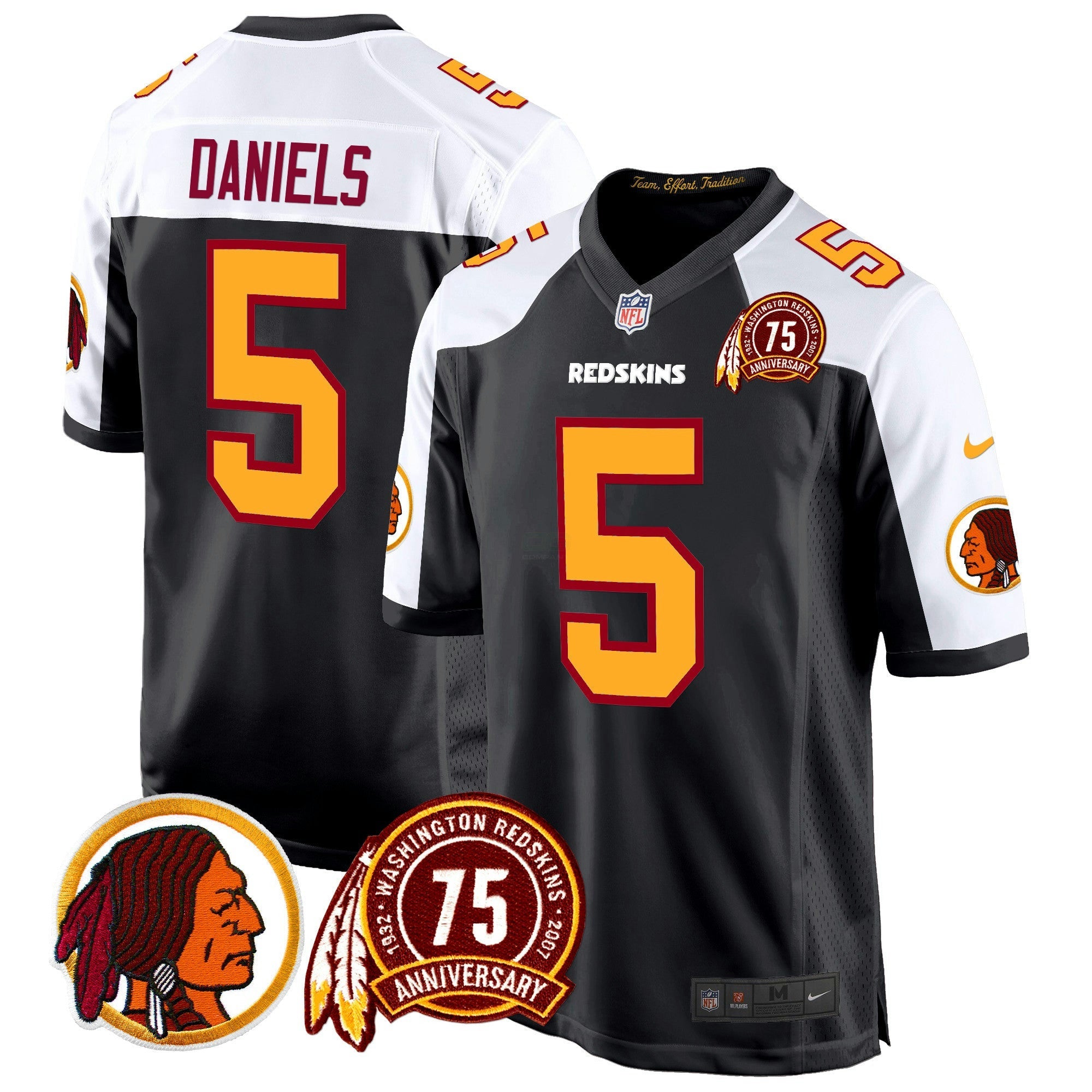 Camisa NFL Men’s Washington Redskins 75th Patch Throwback Game Jersey