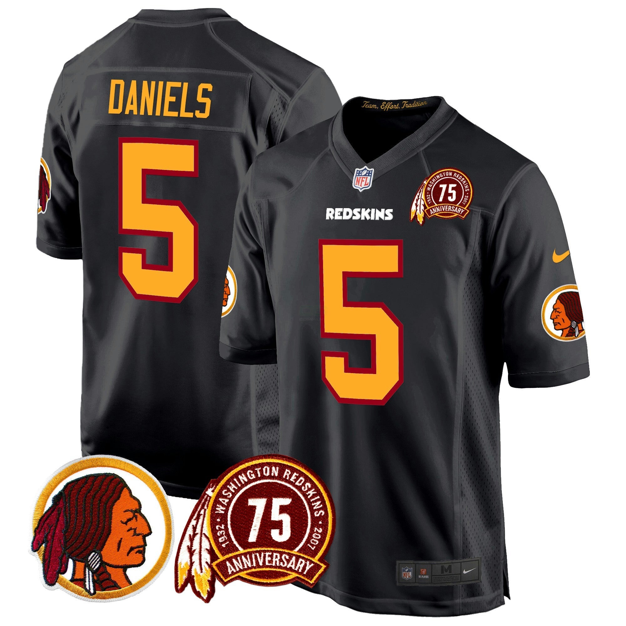 Camisa NFL Men’s Washington Redskins 75th Patch Throwback Game Jersey