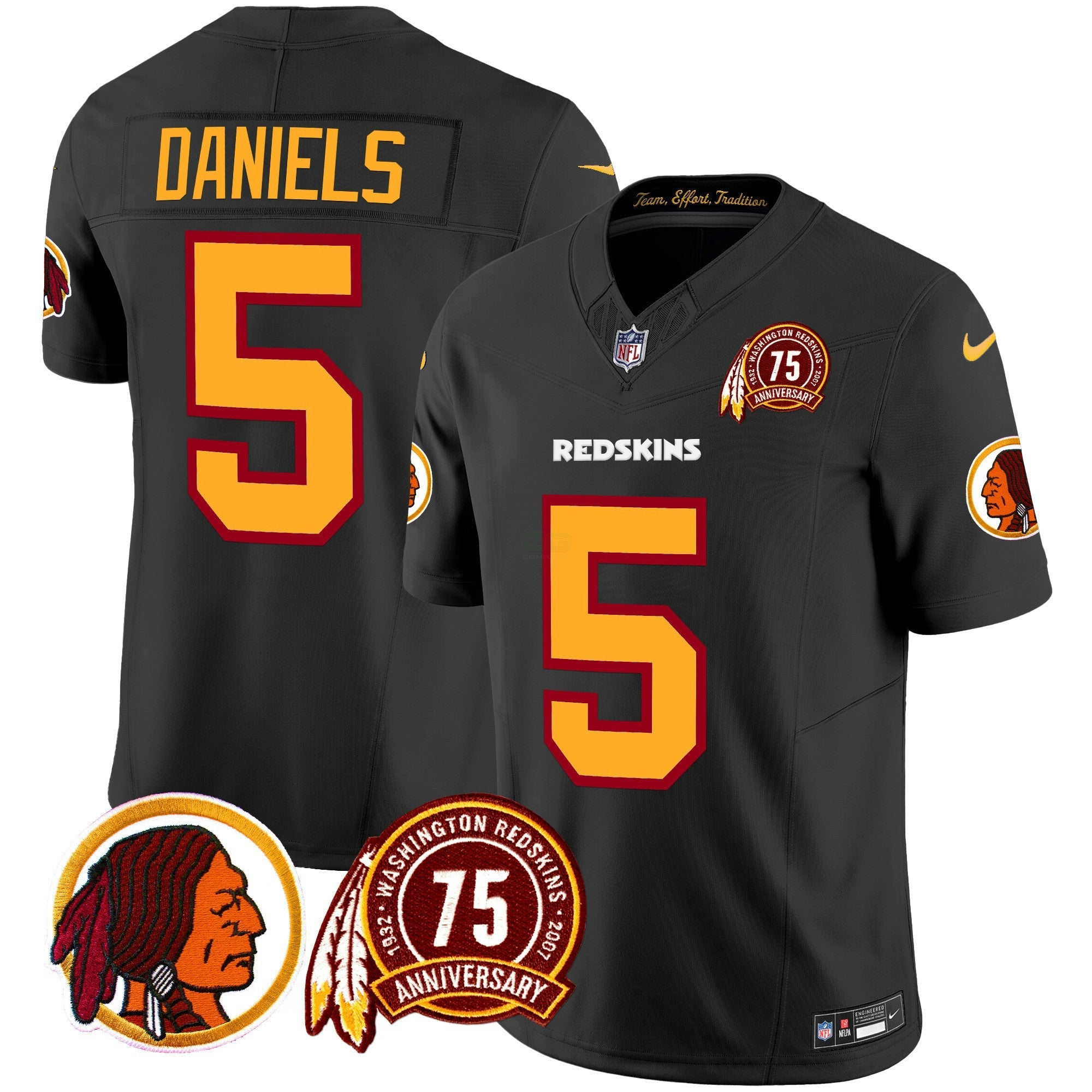 Camisa NFL Men’s Washington Redskins 75th Patch Throwback Vapor Limited Jersey