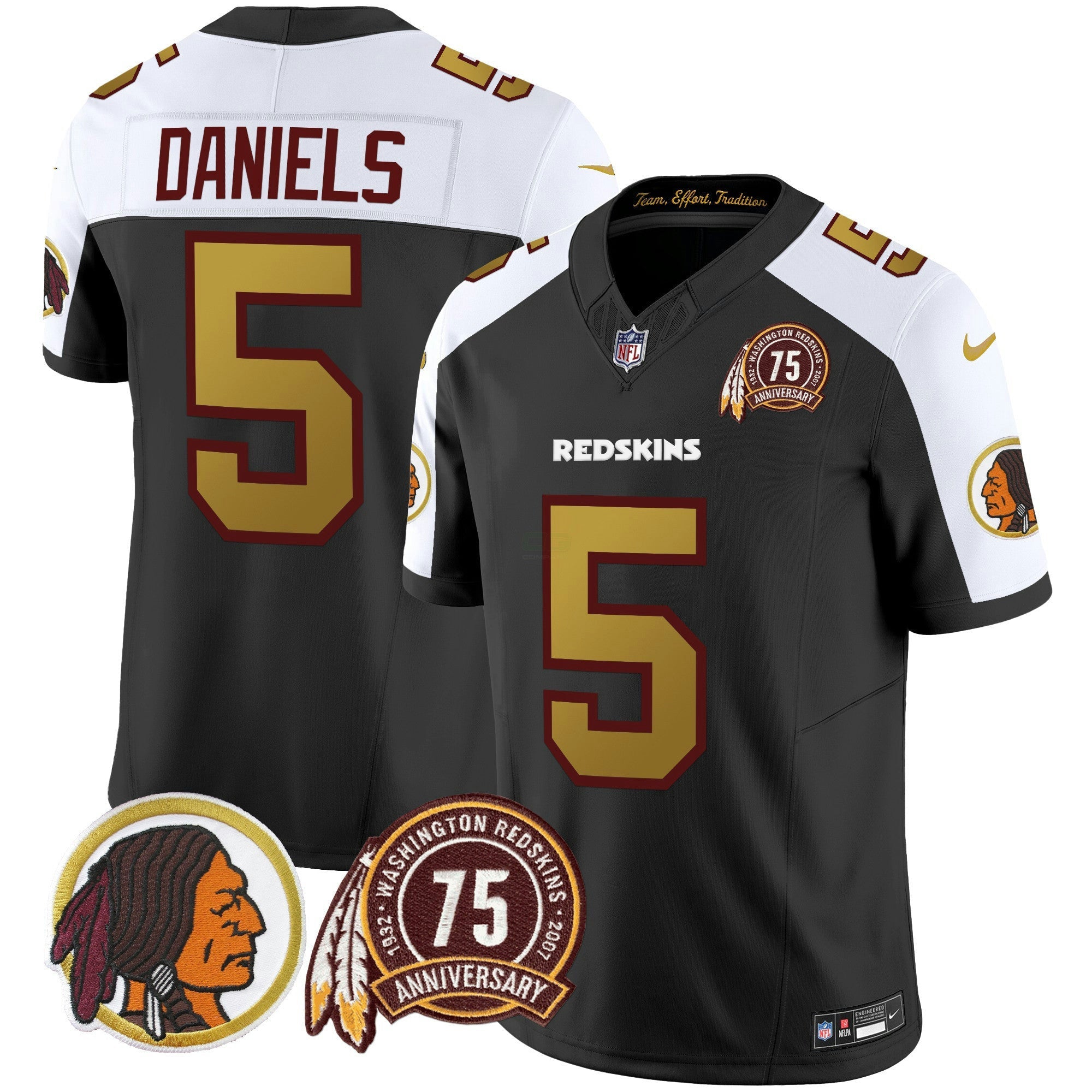 Camisa NFL Men’s Washington Redskins 75th Patch Throwback Vapor Limited Jersey V2