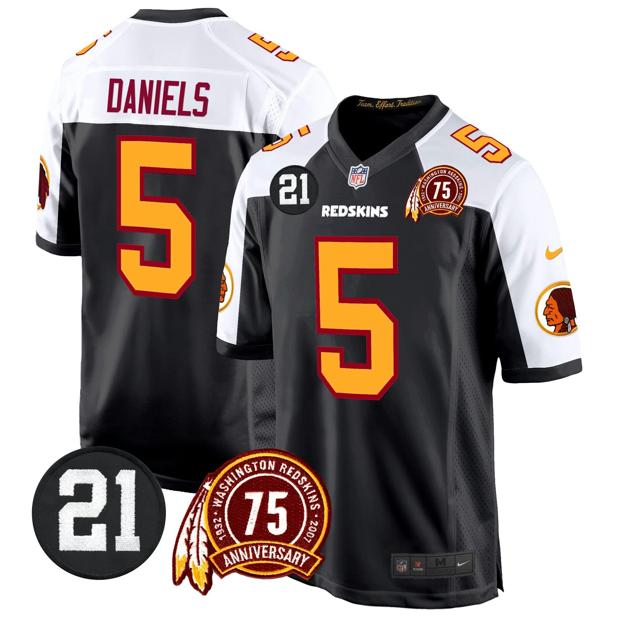 Camisa NFL Men’s Washington Redskins 75th & Sean Taylor Patch Game Jersey
