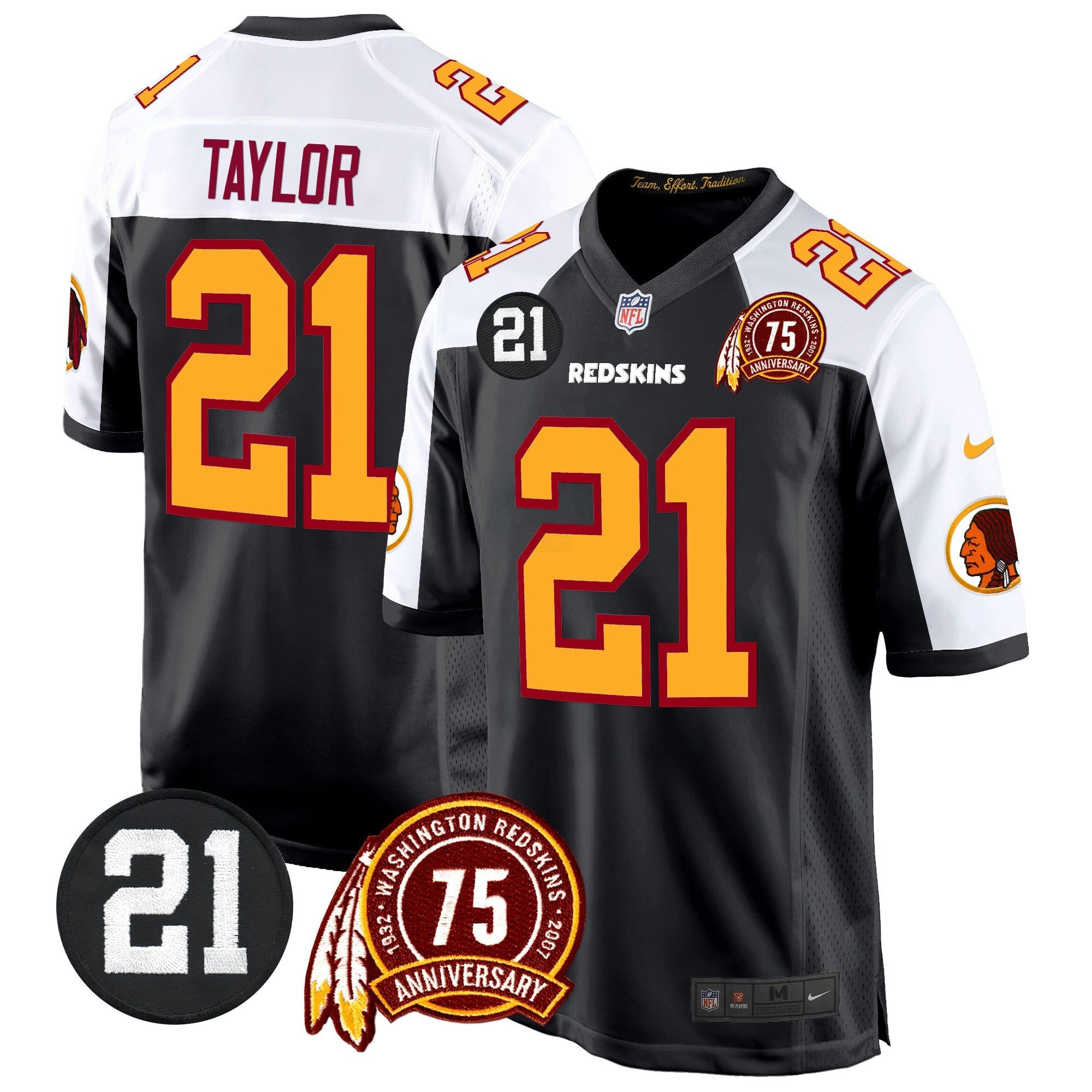 Camisa NFL Men’s Washington Redskins 75th & Sean Taylor Patch Game Jersey