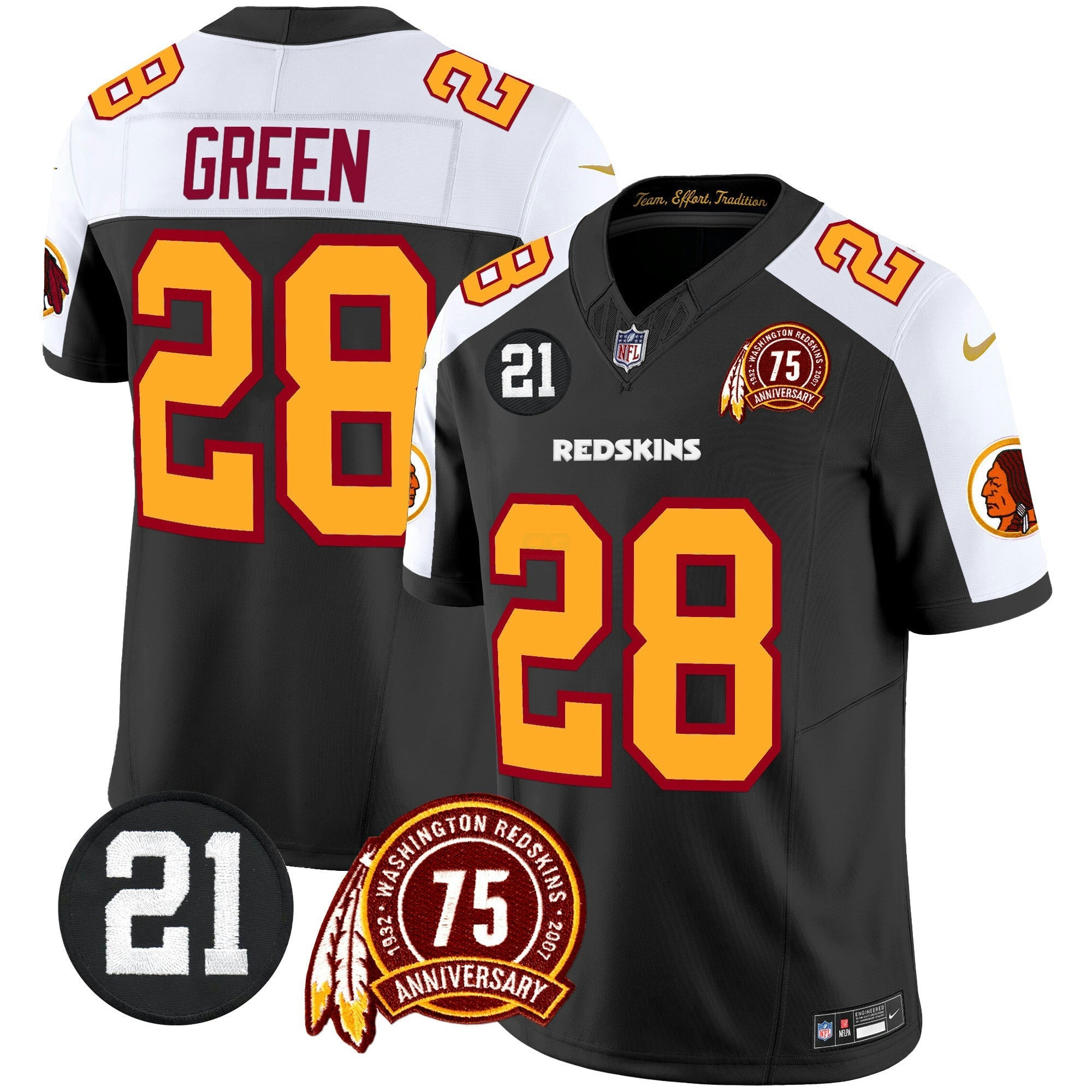 Camisa NFL Men’s Washington Redskins 75th & Sean Taylor Patch Vapor Limited Jersey
