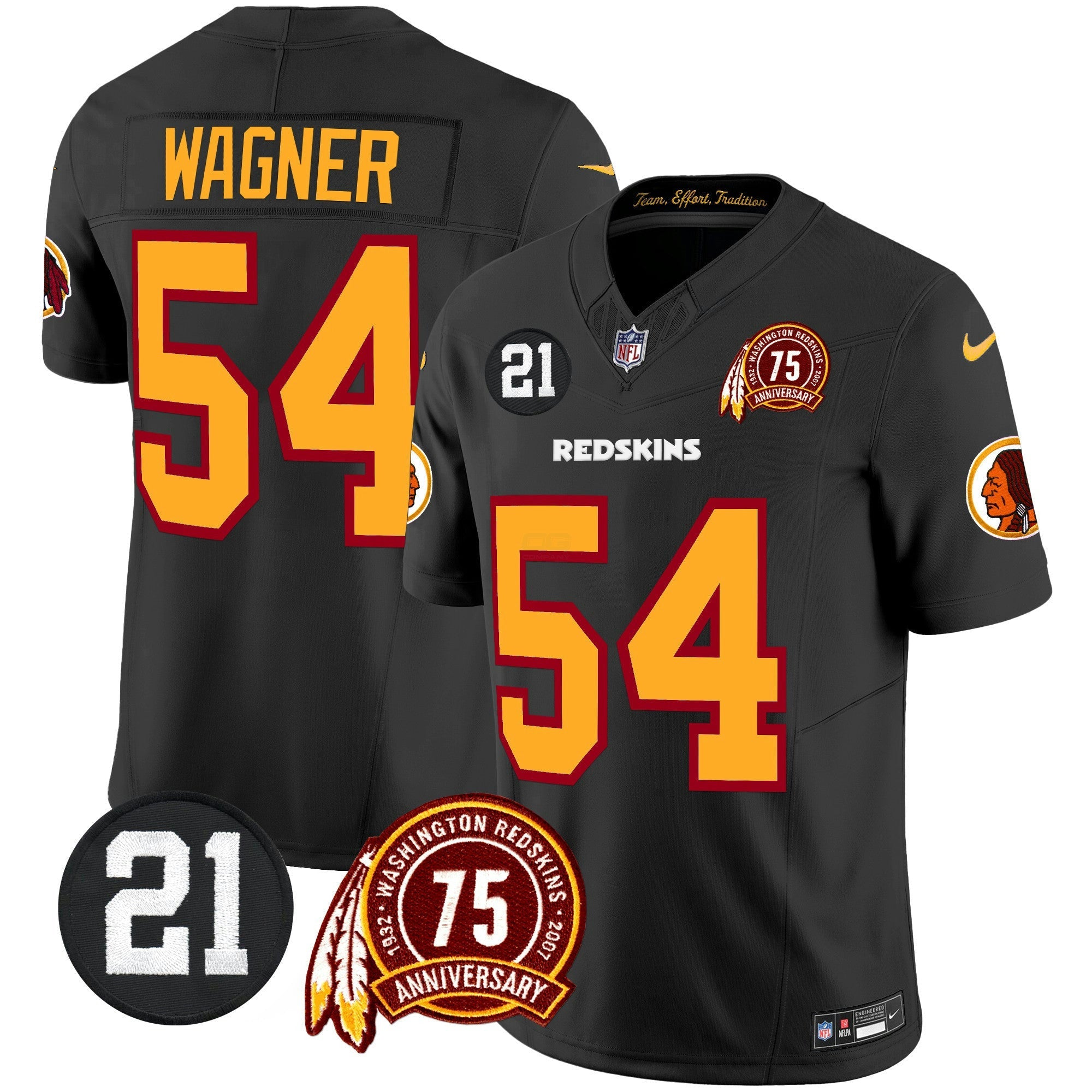Camisa NFL Men’s Washington Redskins 75th & Sean Taylor Patch Vapor Limited Jersey