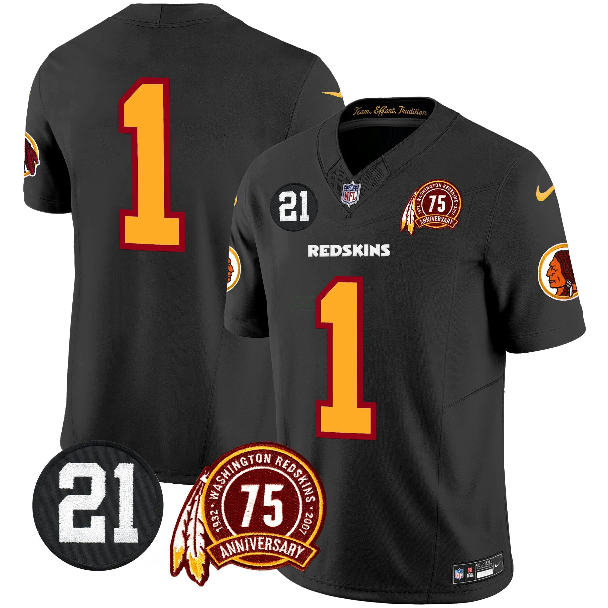 Camisa NFL Men’s Washington Redskins 75th & Sean Taylor Patch Vapor Limited Jersey