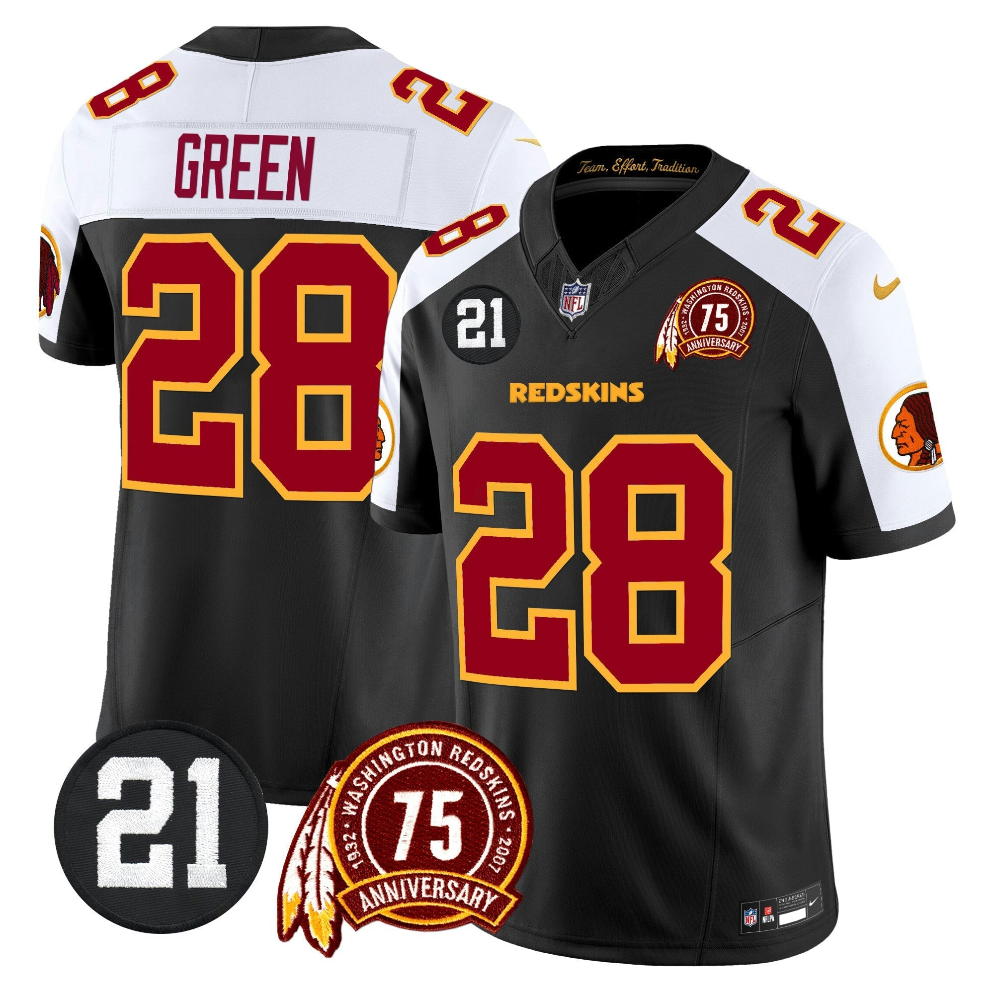 Camisa NFL Men’s Washington Redskins 75th & Sean Taylor Patch Vapor Limited Jersey V2