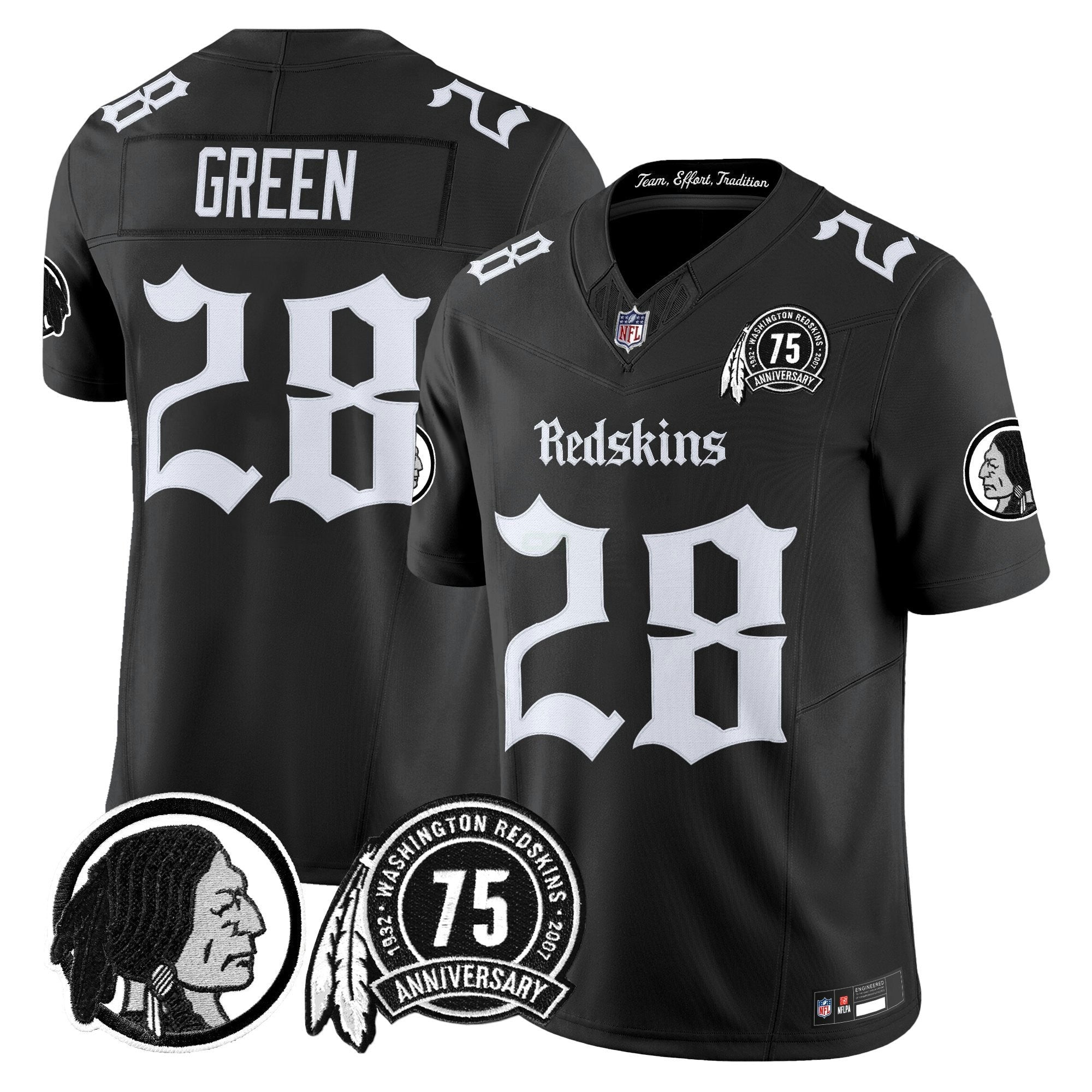 Camisa NFL Men’s Washington Redskins ‘Gothic Capital Edition’ Vapor Limited Jersey