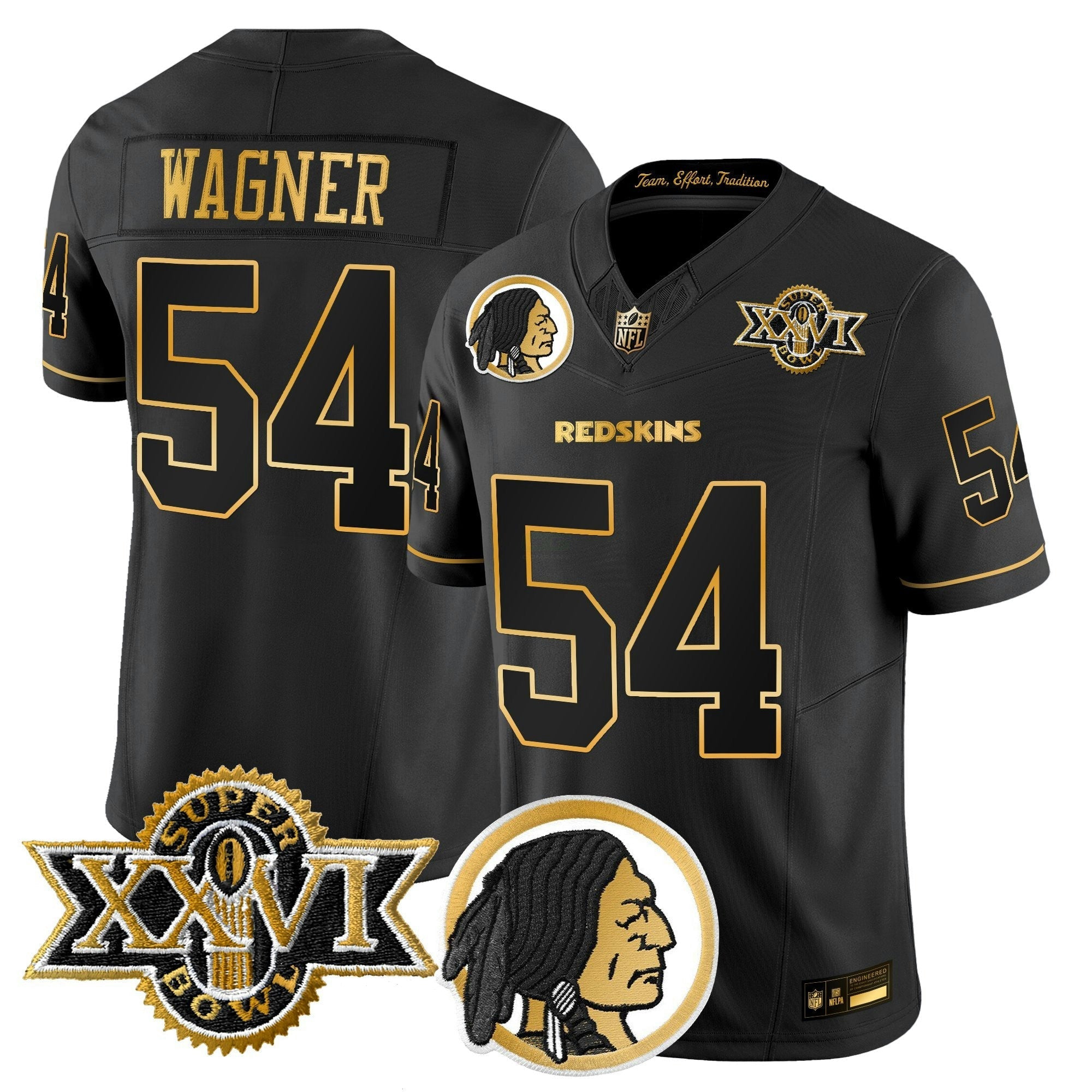 Camisa NFL Men’s Washington Redskins Throwback 1992 Super Bowl XXVI Patch Dourada Vapor Limited Jersey