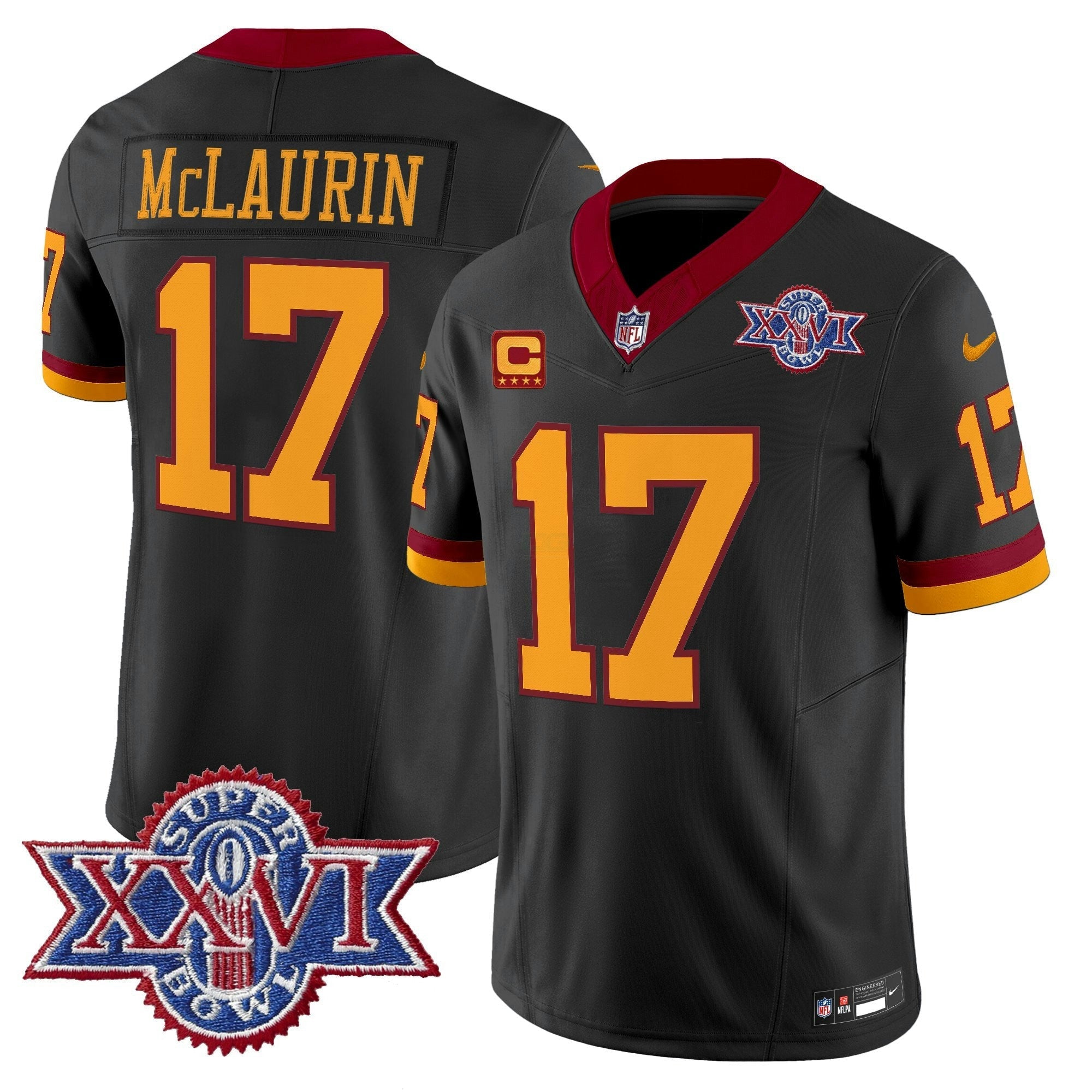 Camisa NFL Men’s Washington Redskins Throwback 1992 Super Bowl XXVI Patch Vapor Limited Jersey
