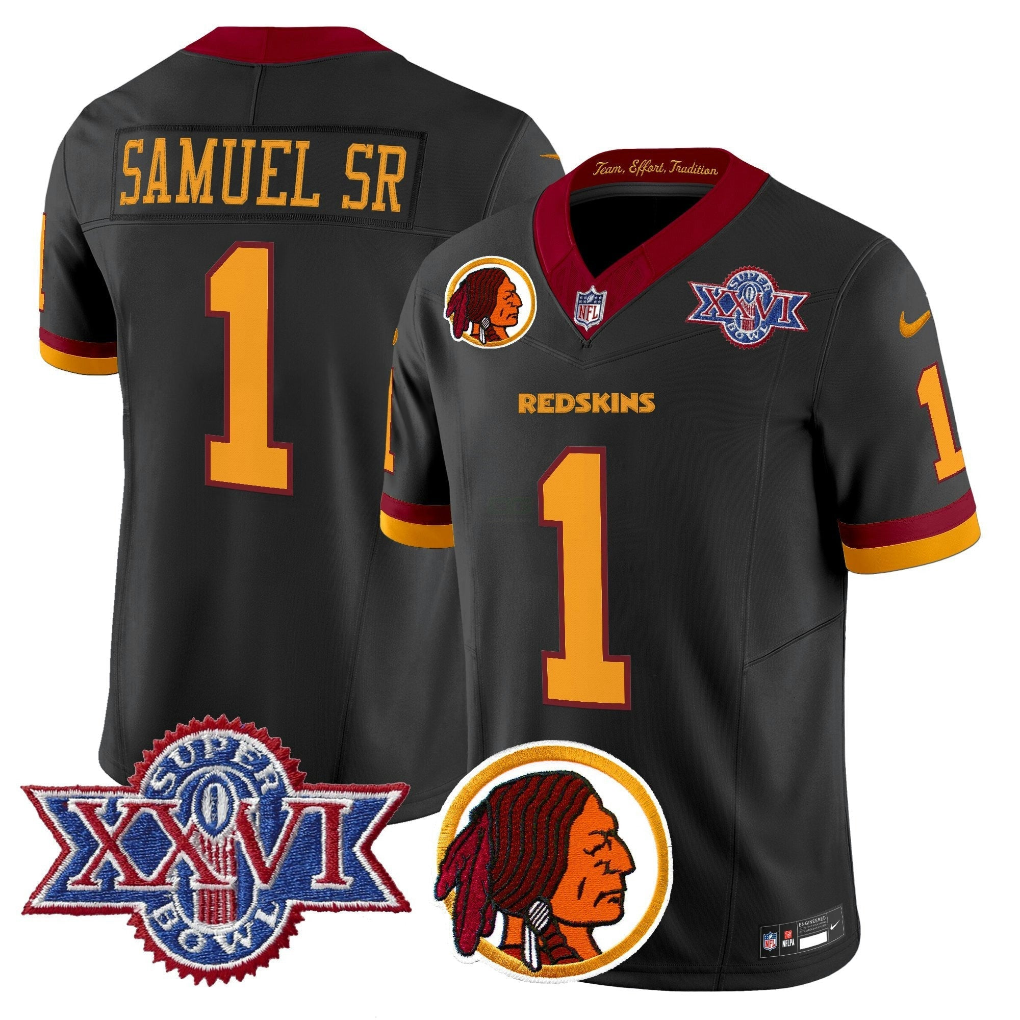 Camisa NFL Men’s Washington Redskins Throwback 1992 Super Bowl XXVI Patch Vapor Limited Jersey V2