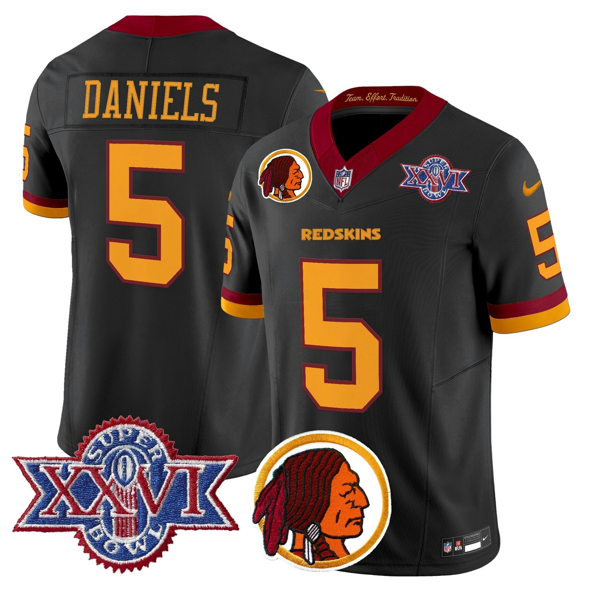 Camisa NFL Men’s Washington Redskins Throwback 1992 Super Bowl XXVI Patch Vapor Limited Jersey V2
