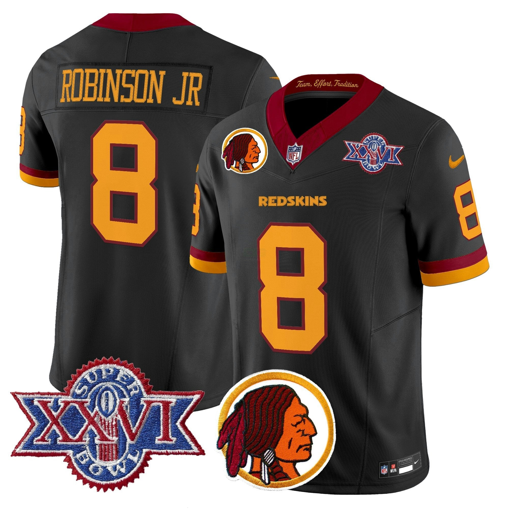 Camisa NFL Men’s Washington Redskins Throwback 1992 Super Bowl XXVI Patch Vapor Limited Jersey V2