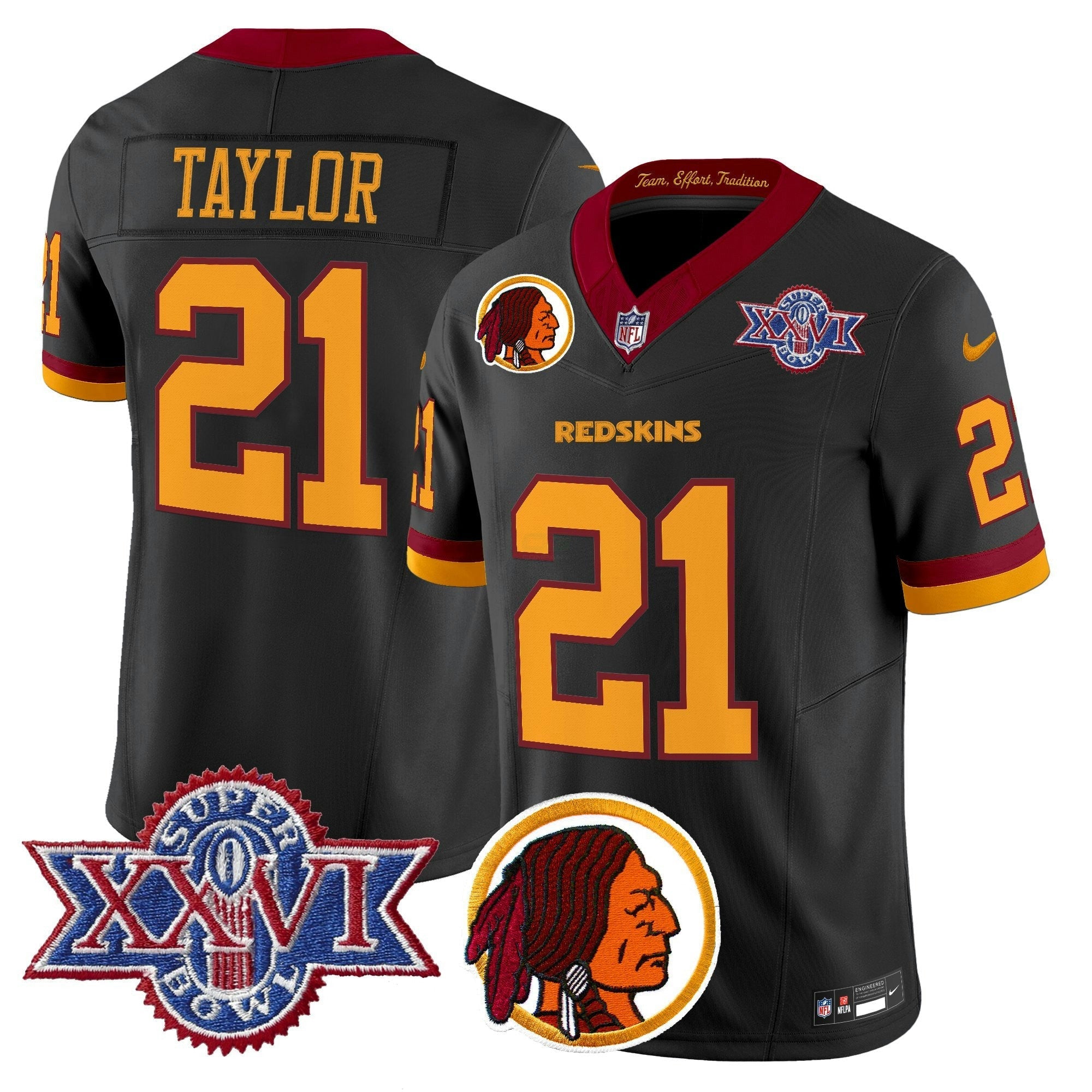 Camisa NFL Men’s Washington Redskins Throwback 1992 Super Bowl XXVI Patch Vapor Limited Jersey V2