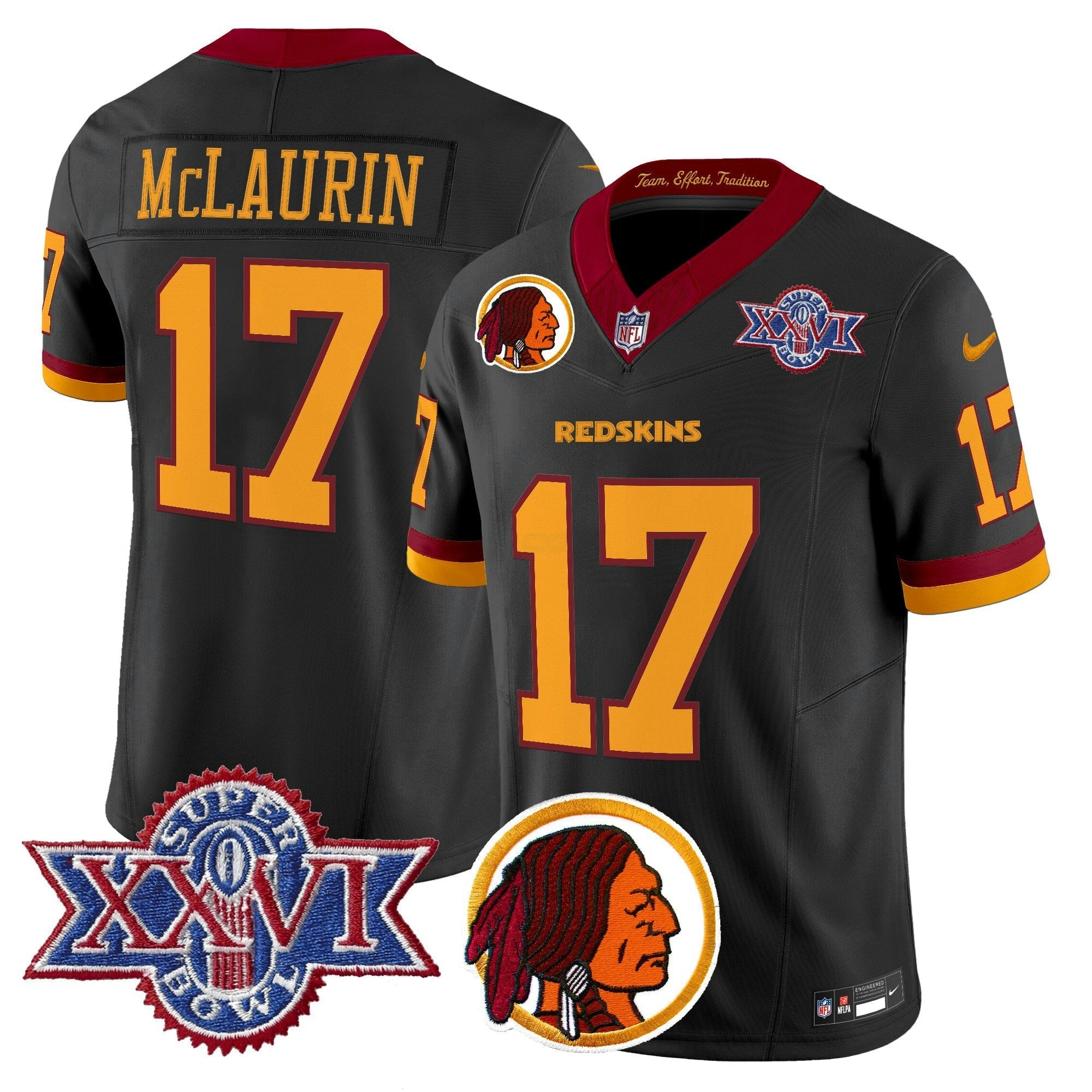 Camisa NFL Men’s Washington Redskins Throwback 1992 Super Bowl XXVI Patch Vapor Limited Jersey V2