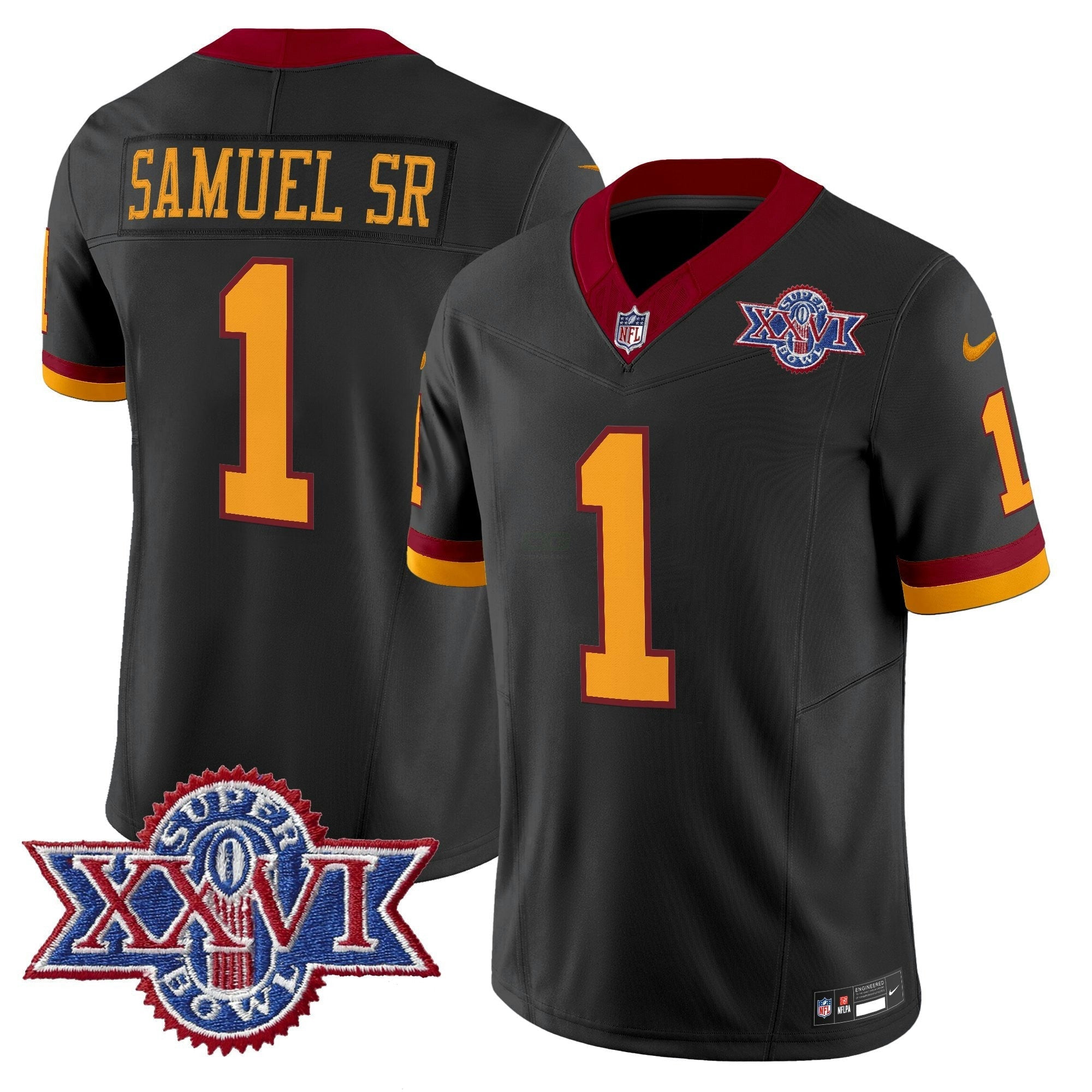 Camisa NFL Men’s Washington Redskins Throwback 1992 Super Bowl XXVI Patch Vapor Limited Jersey