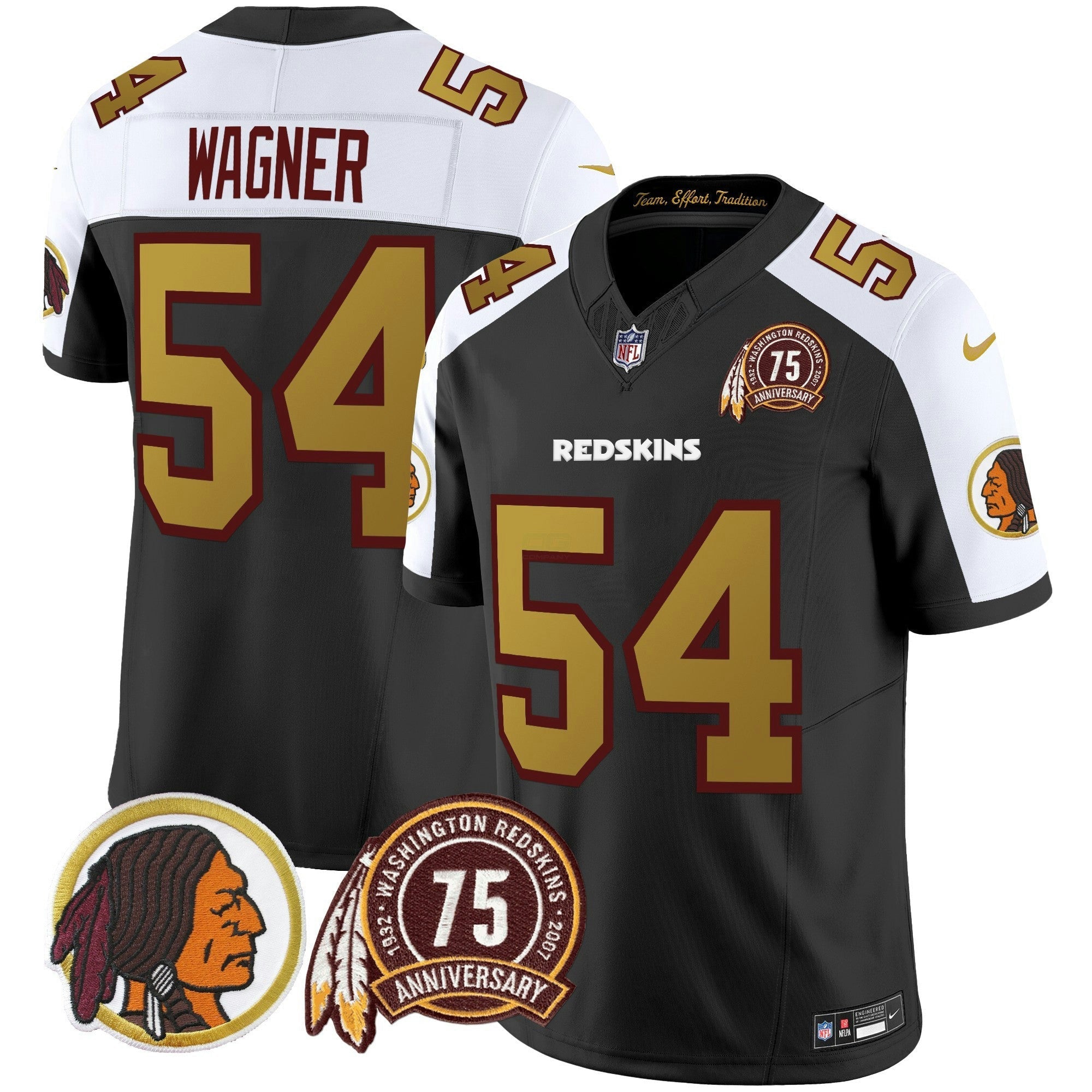 Camisa NFL Men’s Washington Redskins Throwback 75th Patch Vapor Limited Jersey