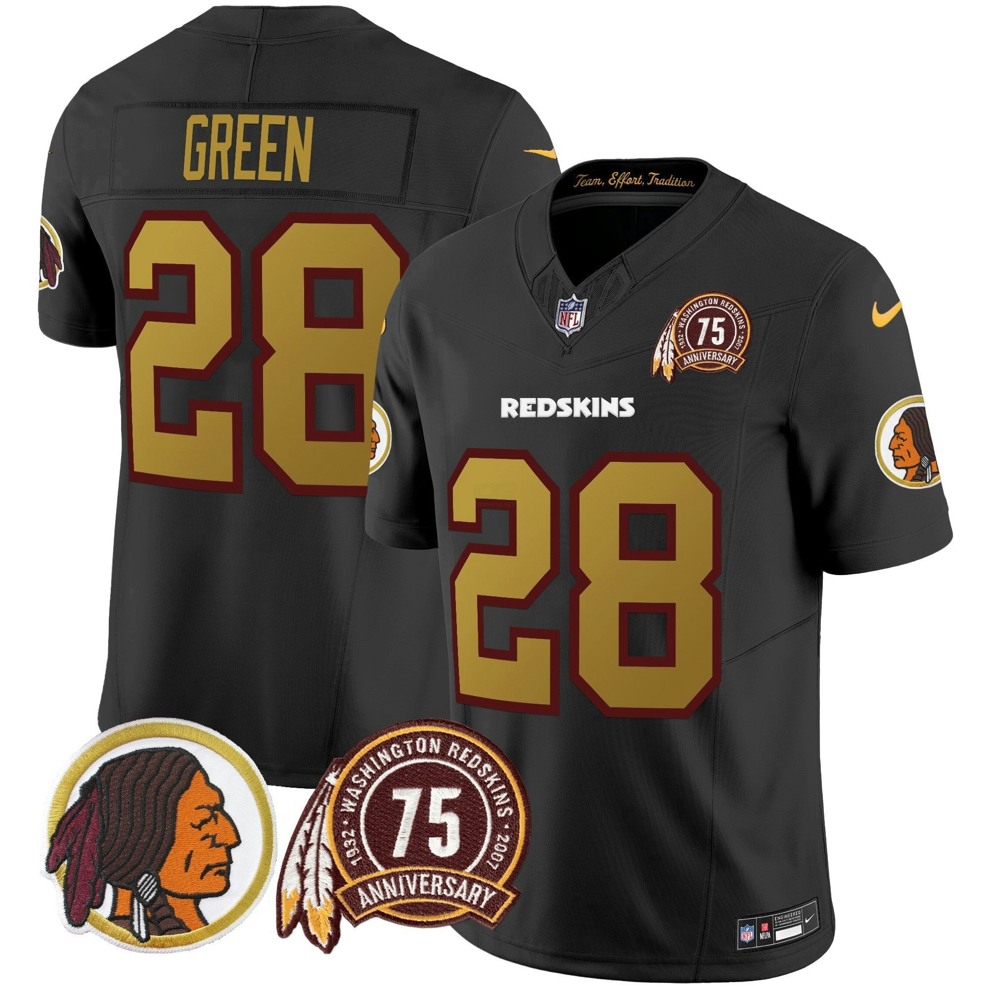 Camisa NFL Men’s Washington Redskins Throwback 75th Patch Vapor Limited Jersey