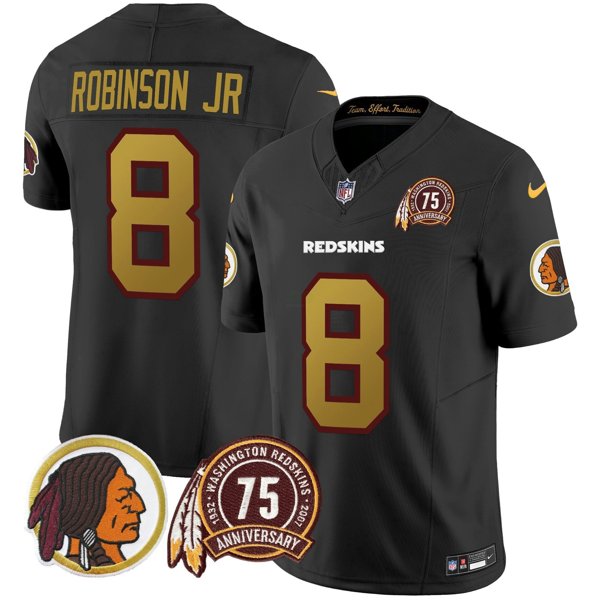 Camisa NFL Men’s Washington Redskins Throwback 75th Patch Vapor Limited Jersey