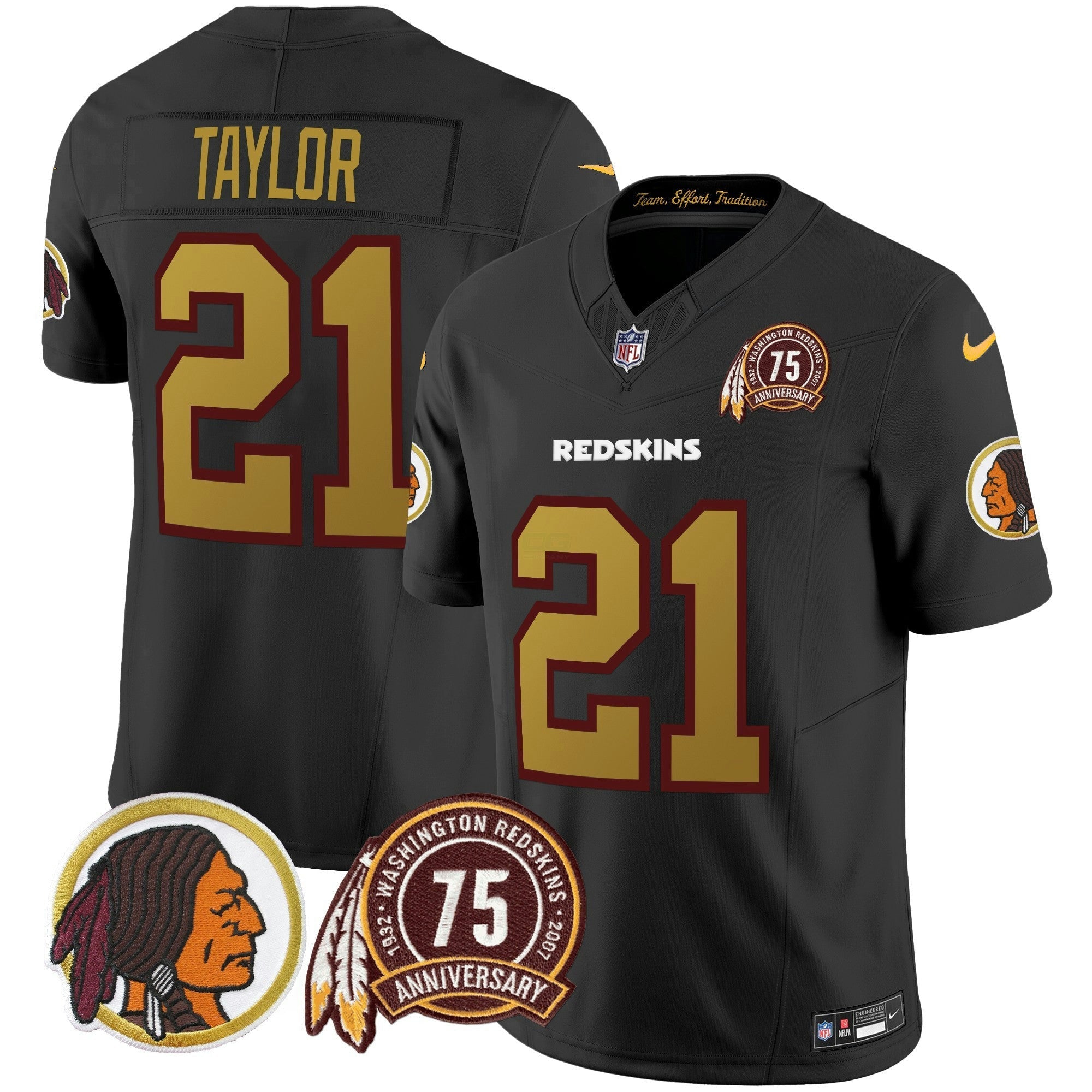 Camisa NFL Men’s Washington Redskins Throwback 75th Patch Vapor Limited Jersey