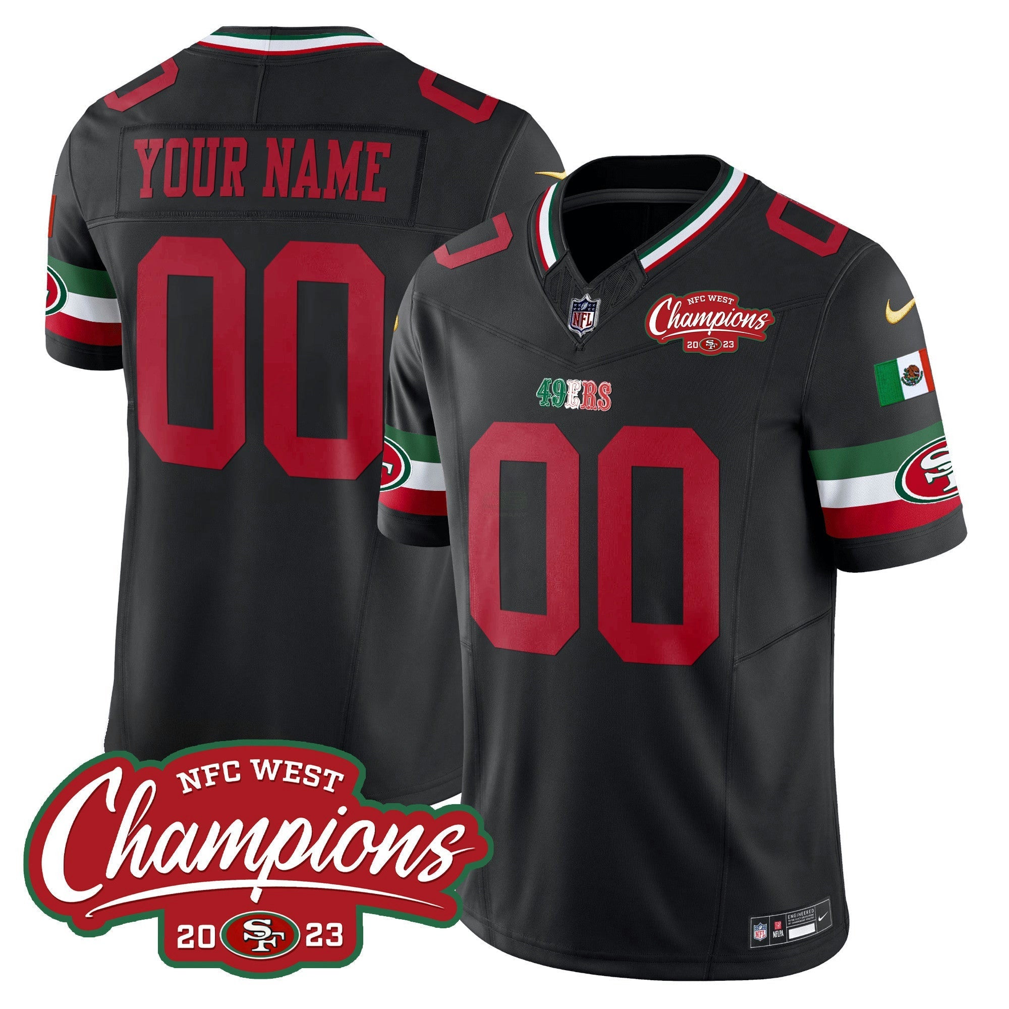 Camisa NFL Mexico 2023 NFC West Champions Patch Vapor Jersey