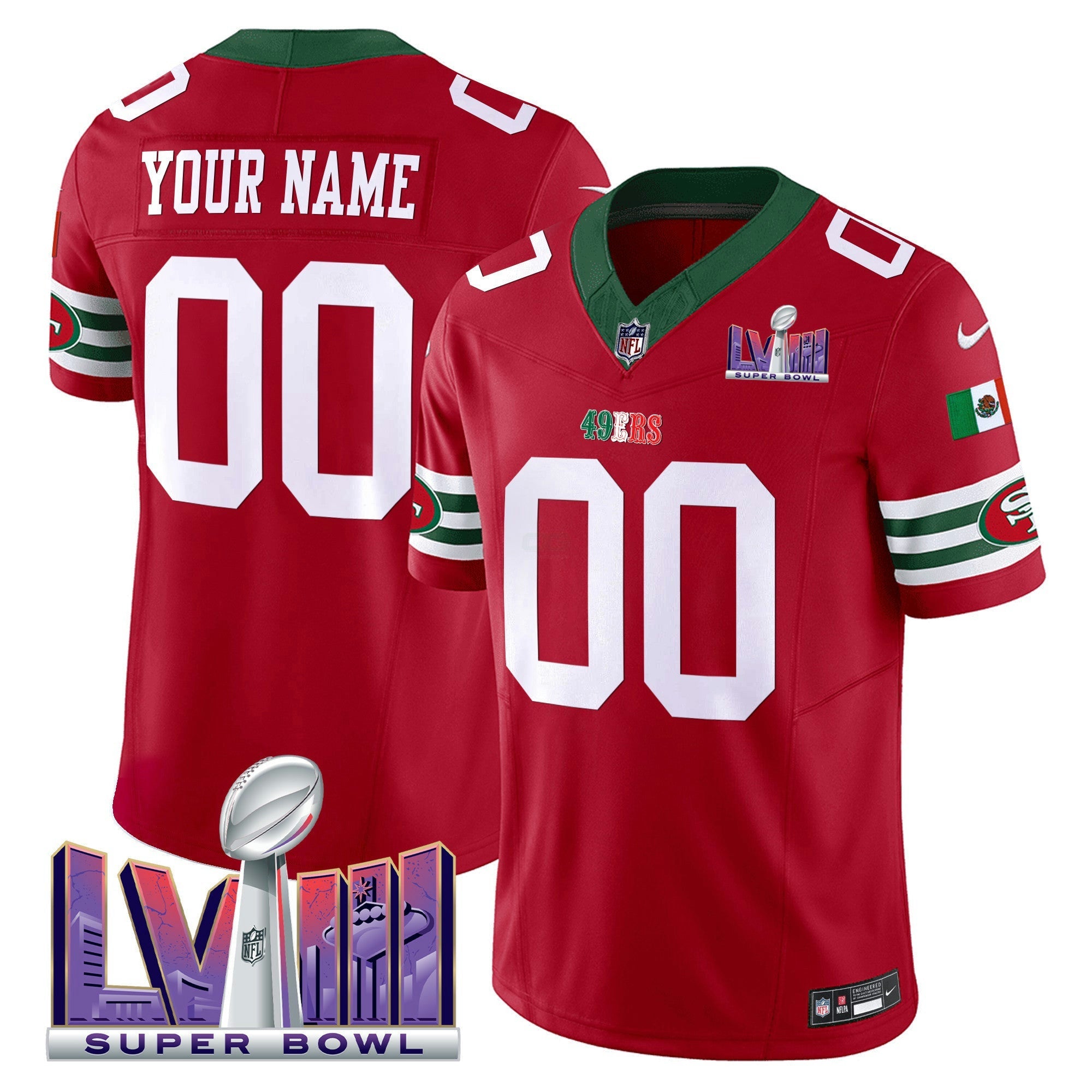 Camisa NFL Mexico Super Bowl LVIII Patch Vapor Jersey