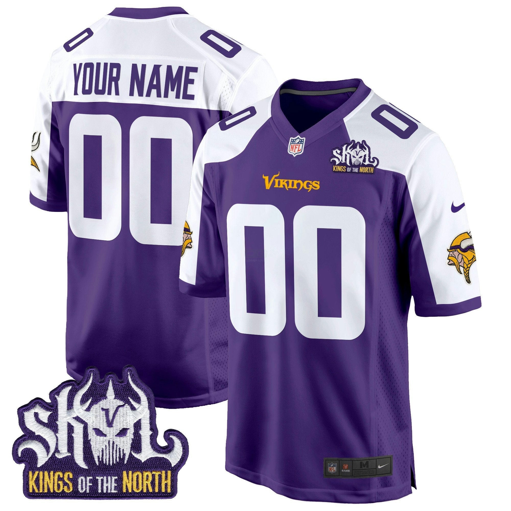 Camisa NFL Minnesota King Of The North Patch Game Jersey