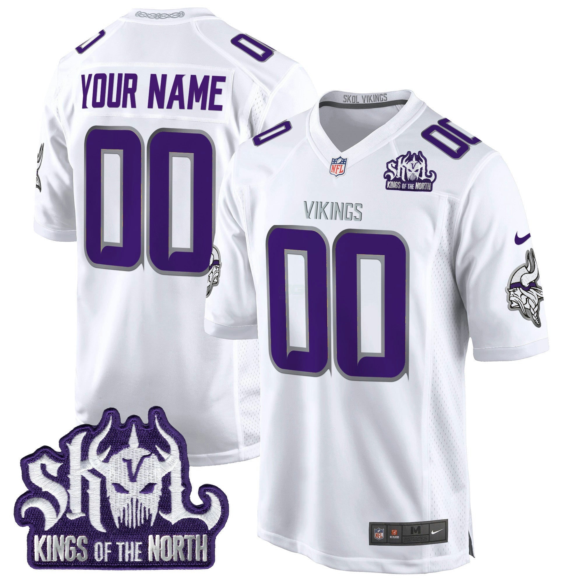 Camisa NFL Minnesota King Of The North Patch Throwback Game Jersey