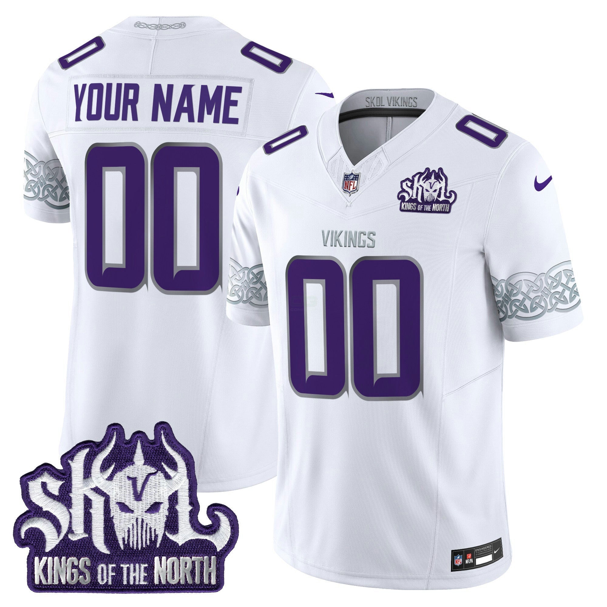 Camisa NFL Minnesota King Of The North Patch Throwback Vapor Limited Jersey V2