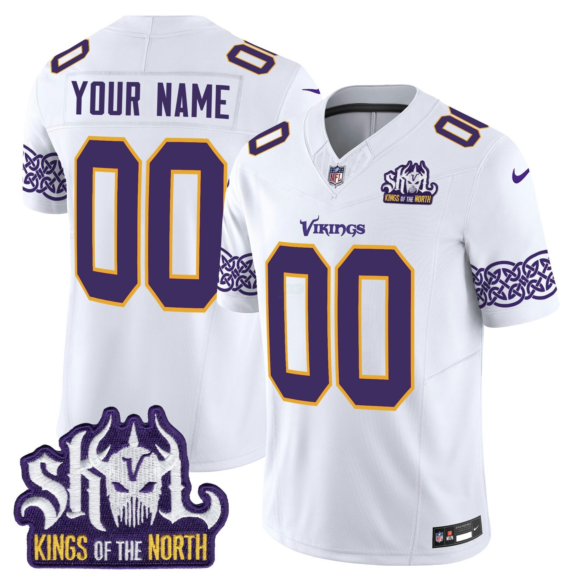 Camisa NFL Minnesota King Of The North Patch Throwback Vapor Limited Jersey V2
