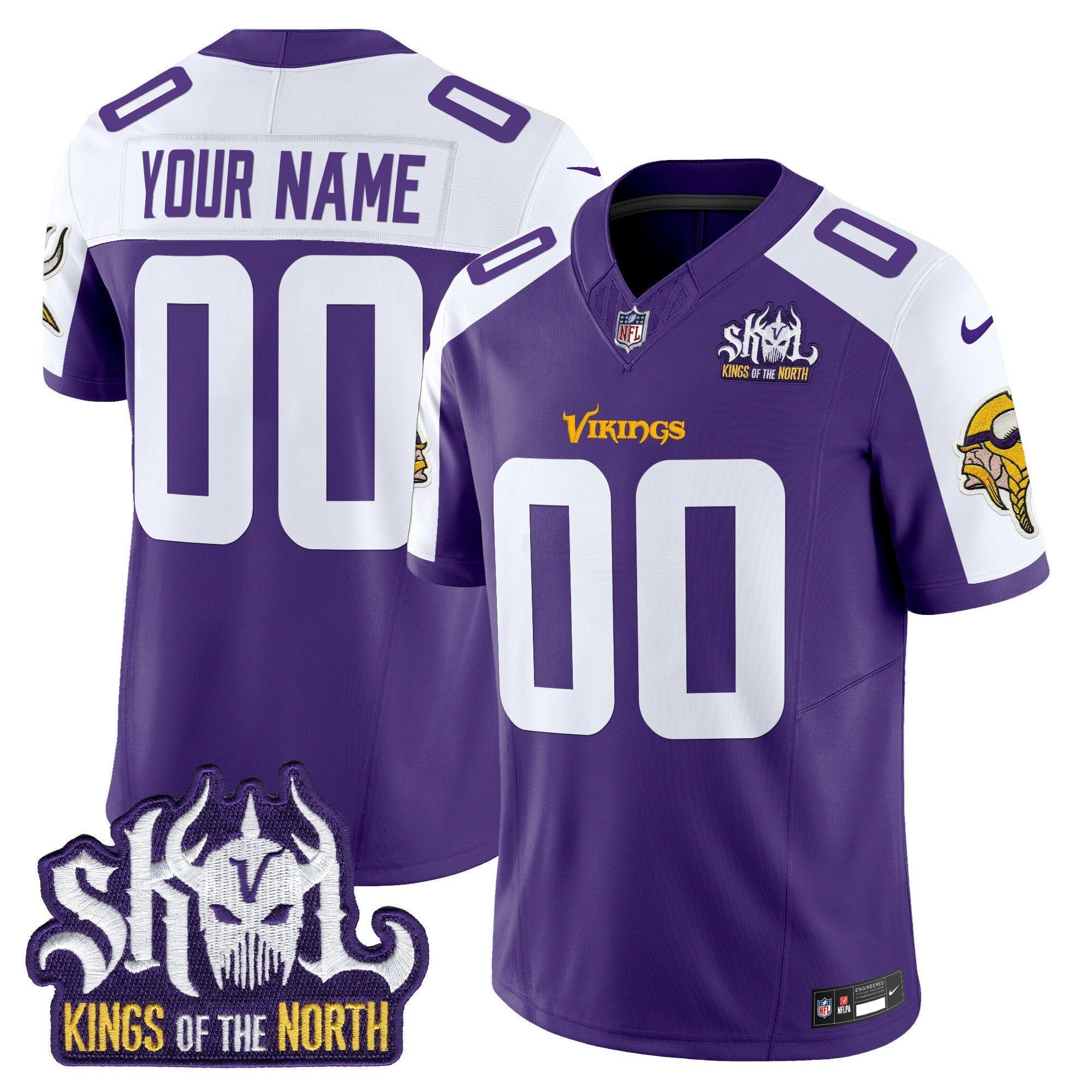 Camisa NFL Minnesota Kings Of The North Patch Vapor Limited Jersey