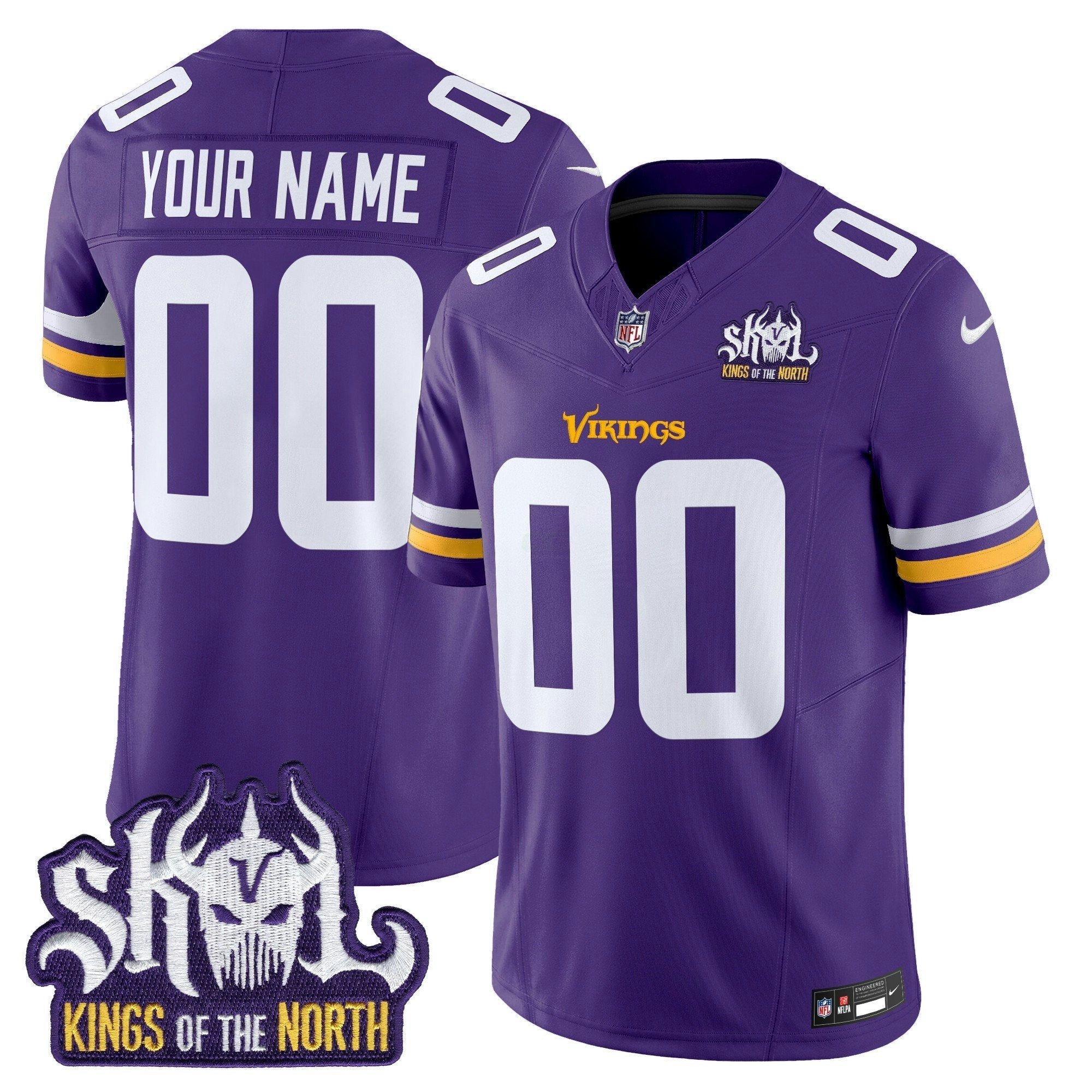Camisa NFL Minnesota Kings Of The North Patch Vapor Limited Jersey