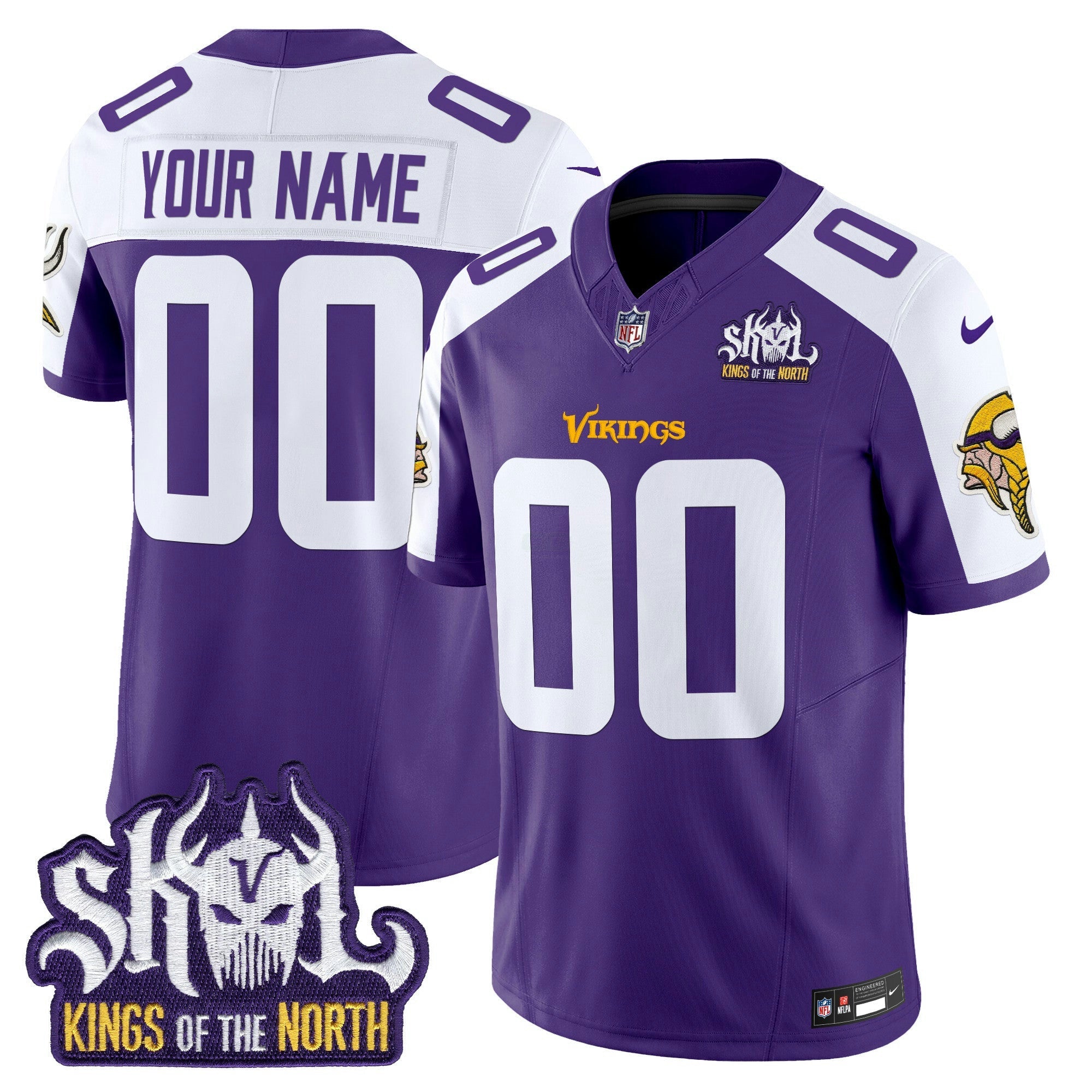 Camisa NFL Minnesota Kings Of The North Patch Vapor Limited Jersey V2