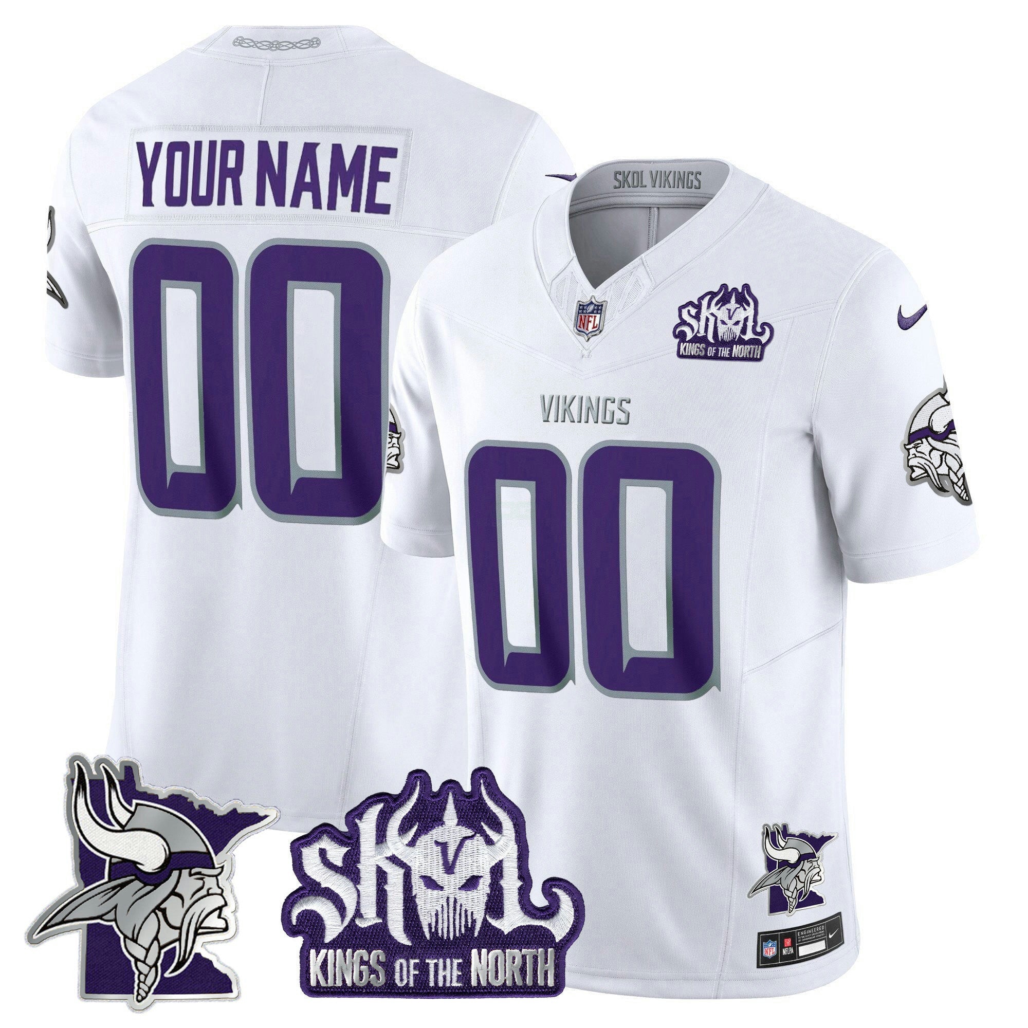Camisa NFL Minnesota Kings Of The North Patch Vapor Limited Jersey V3