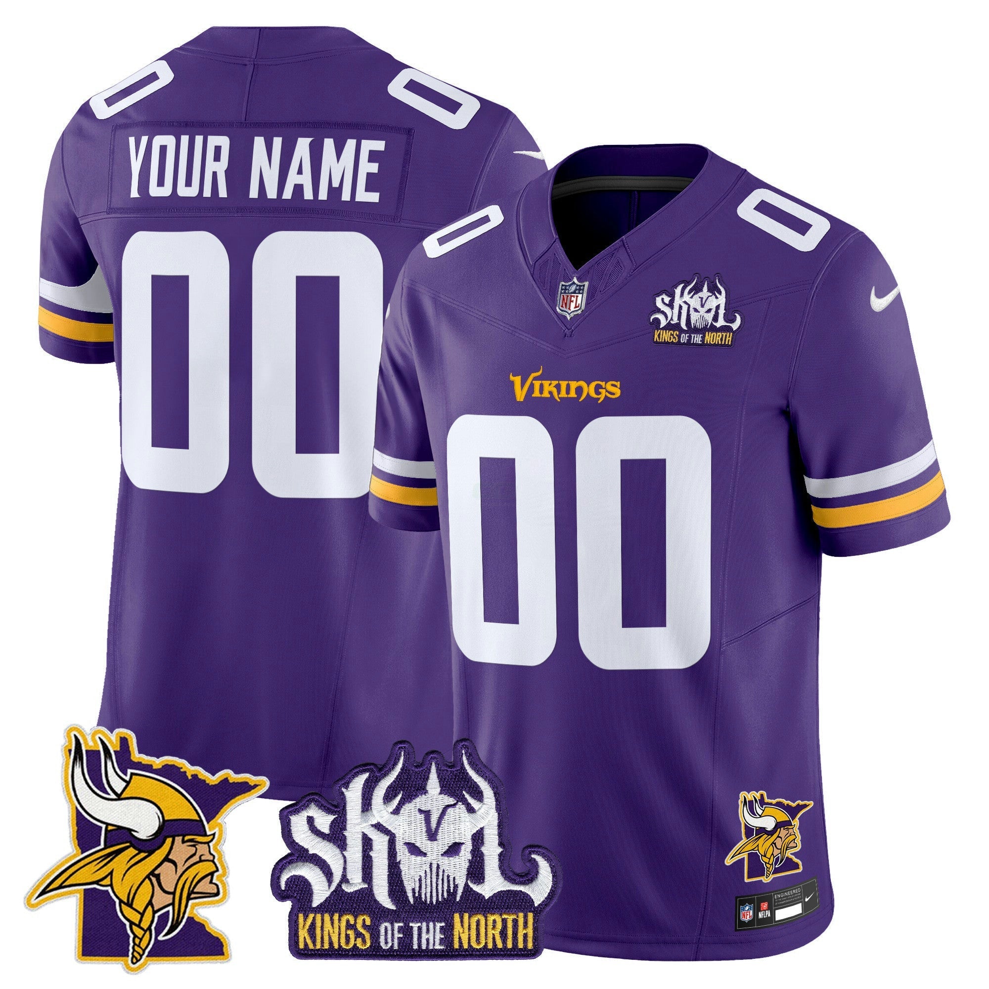 Camisa NFL Minnesota Kings Of The North Patch Vapor Limited Jersey V3