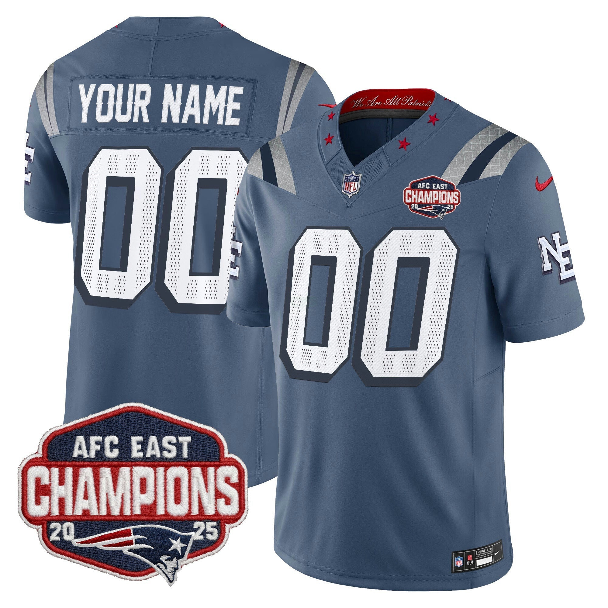 Camisa NFL New England 2025 AFC East Division Champions Vapor Limited Jersey
