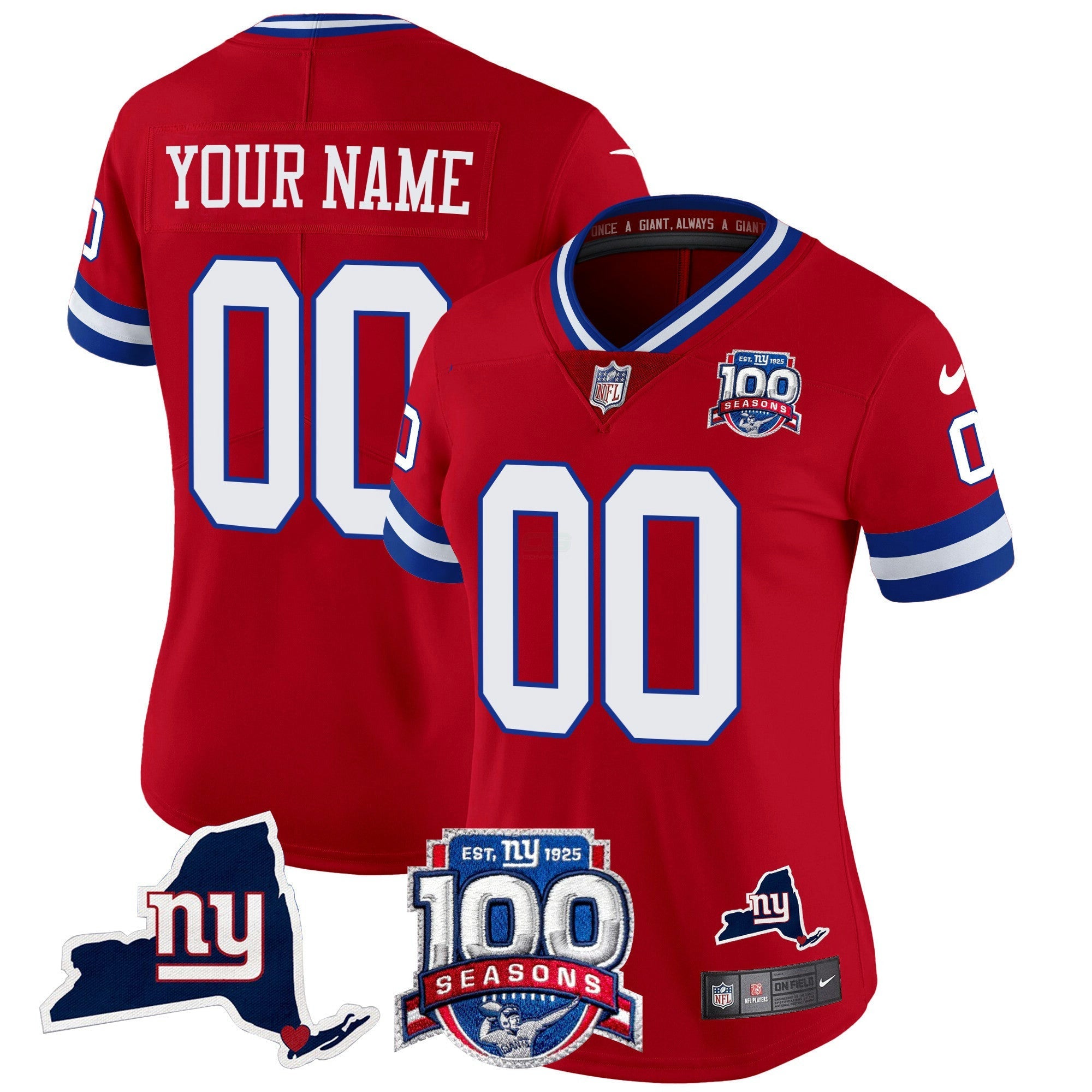 Camisa NFL New York 100th Season & State Patch Vapor Limited Jersey