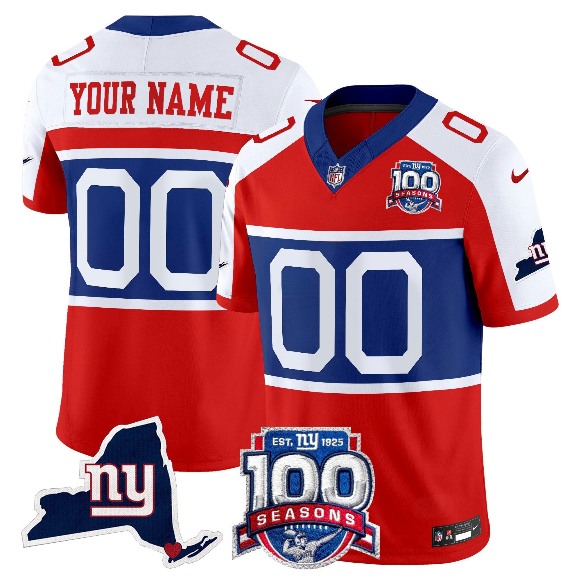Camisa NFL New York ‘Century Red’ 100th Commemorative Vapor Jersey V2