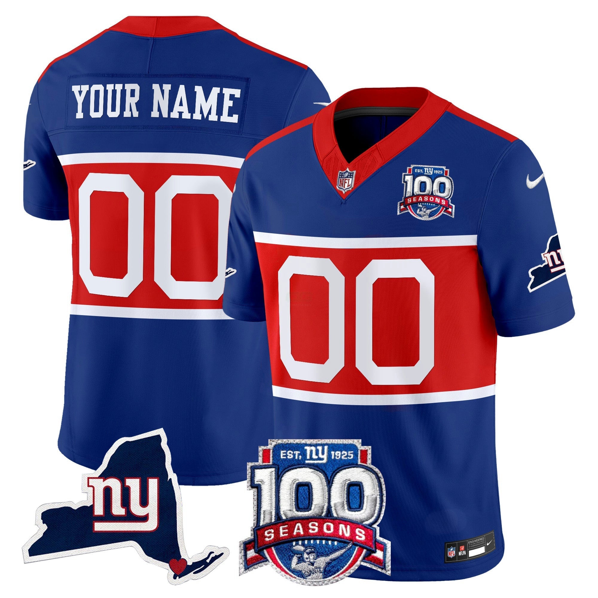 Camisa NFL New York ‘Century Red’ 100th Commemorative Vapor Jersey V2