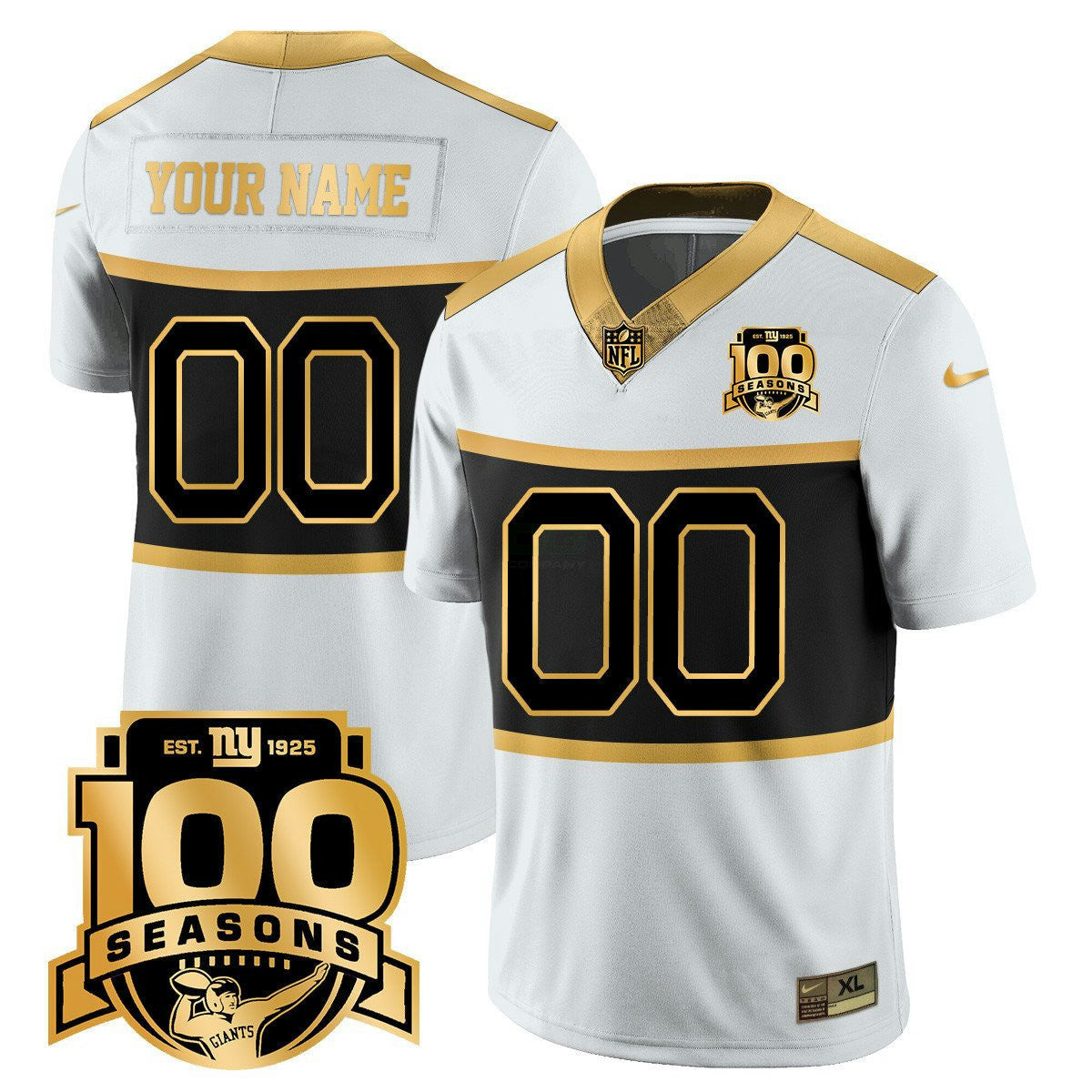 Camisa NFL New York ‘Century Red’ 100th Season Commemorative Dourada Vapor Jersey