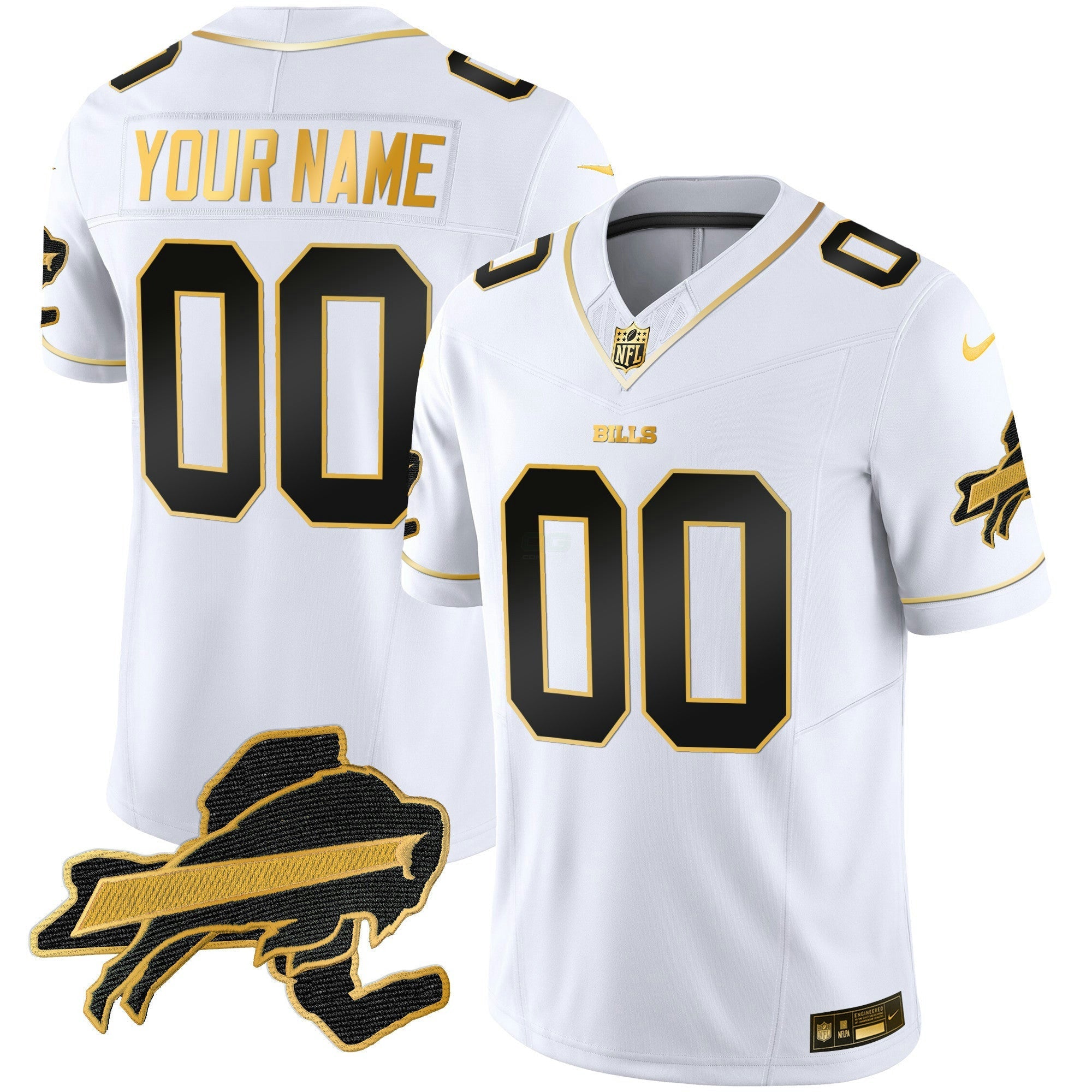 Camisa NFL New York Patch Dourada Vapor Limited Jersey