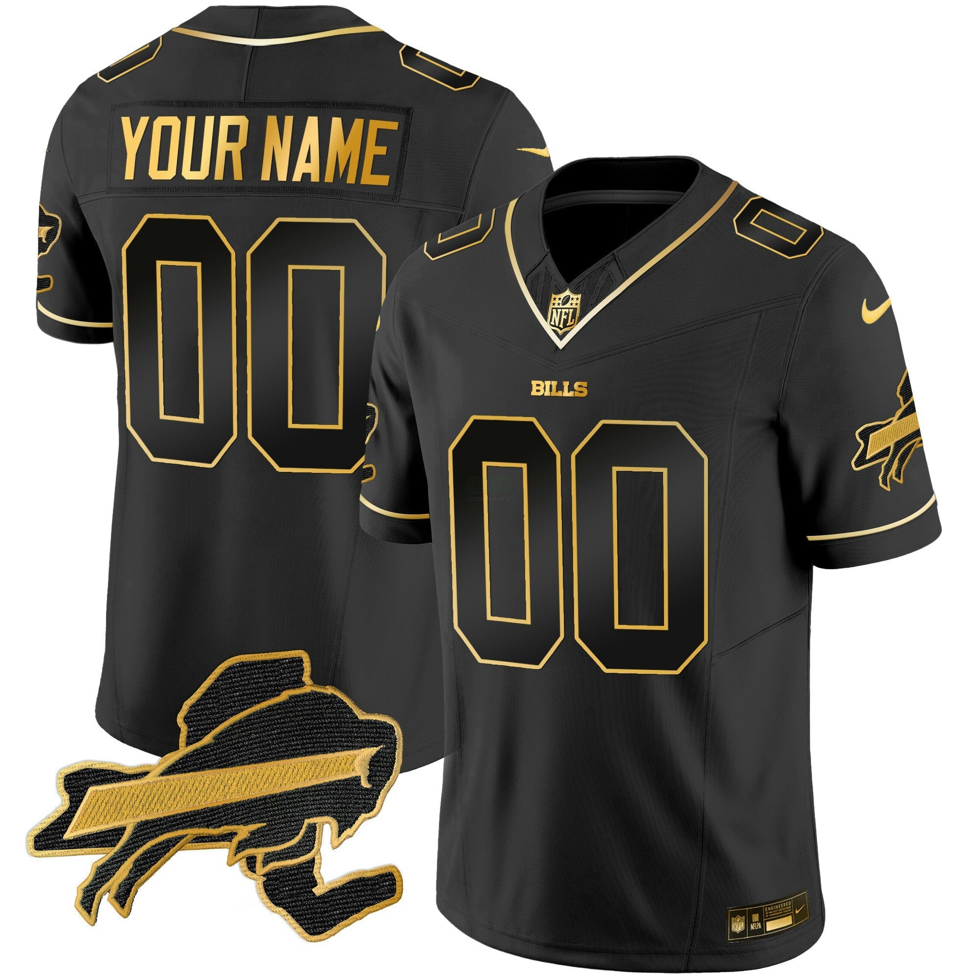Camisa NFL New York Patch Dourada Vapor Limited Jersey