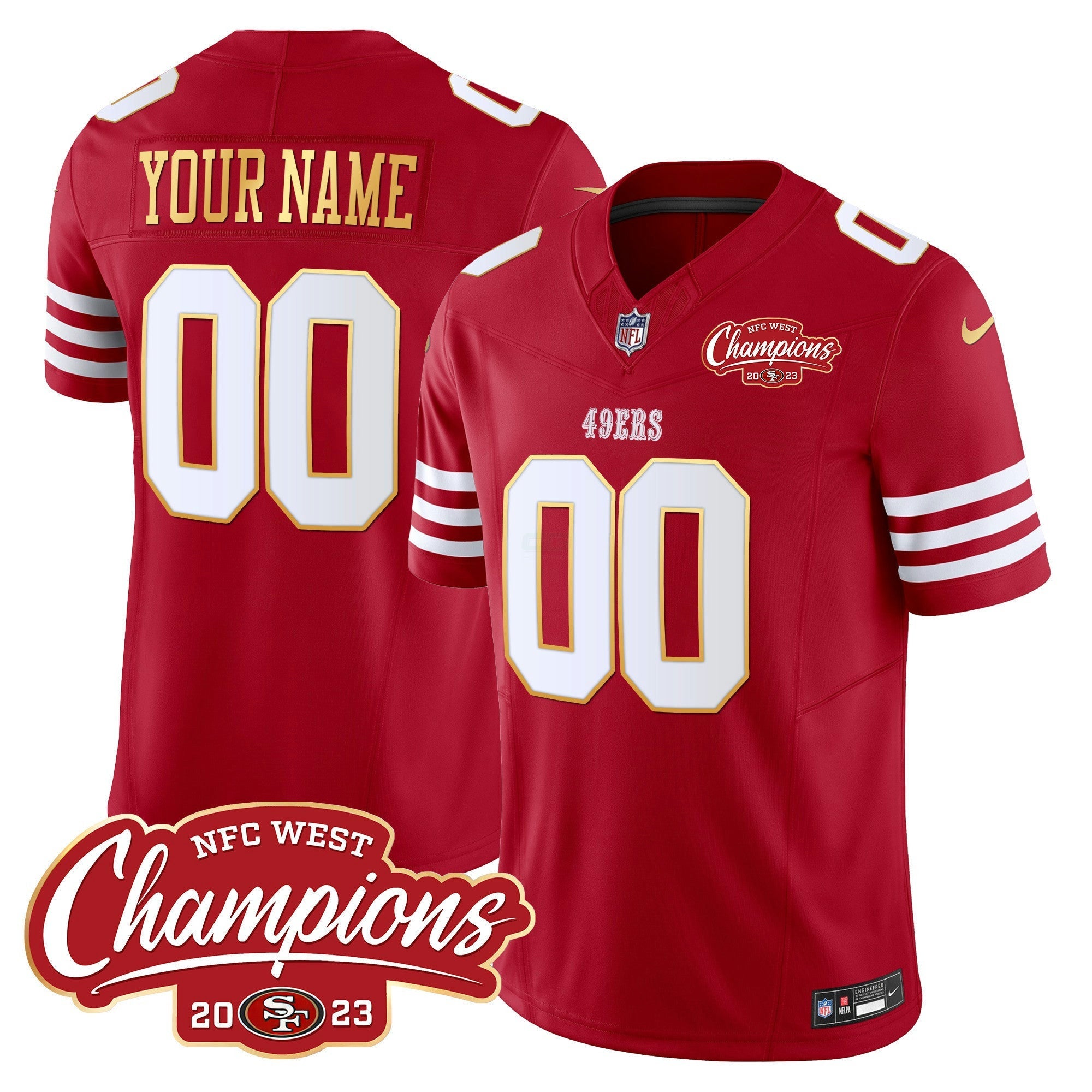 Camisa NFL NFC West Champions Dourada Trim Vapor Jersey