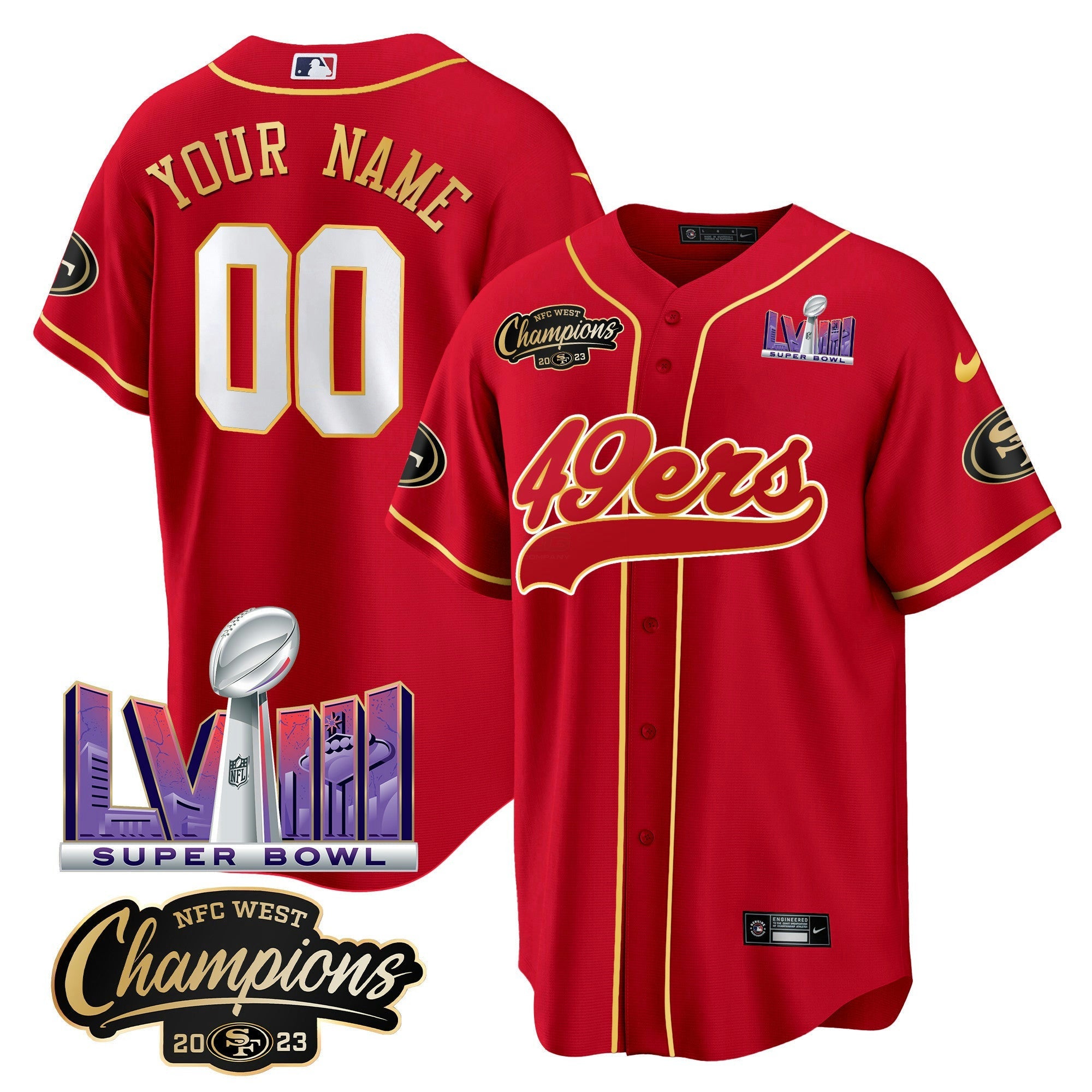 Camisa NFL NFC West Champions & Super Bowl LVIII Patch Jersey