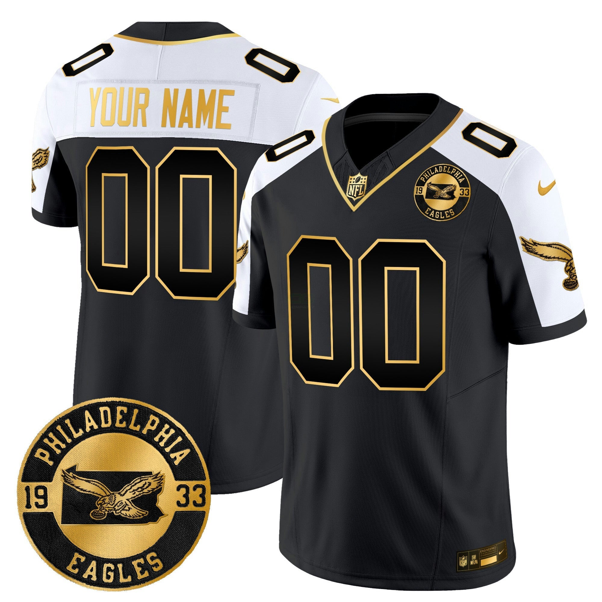 Camisa NFL Philadelphia 2024 Throwback Dourada Vapor Limited Jersey – Est. 1933 Patch