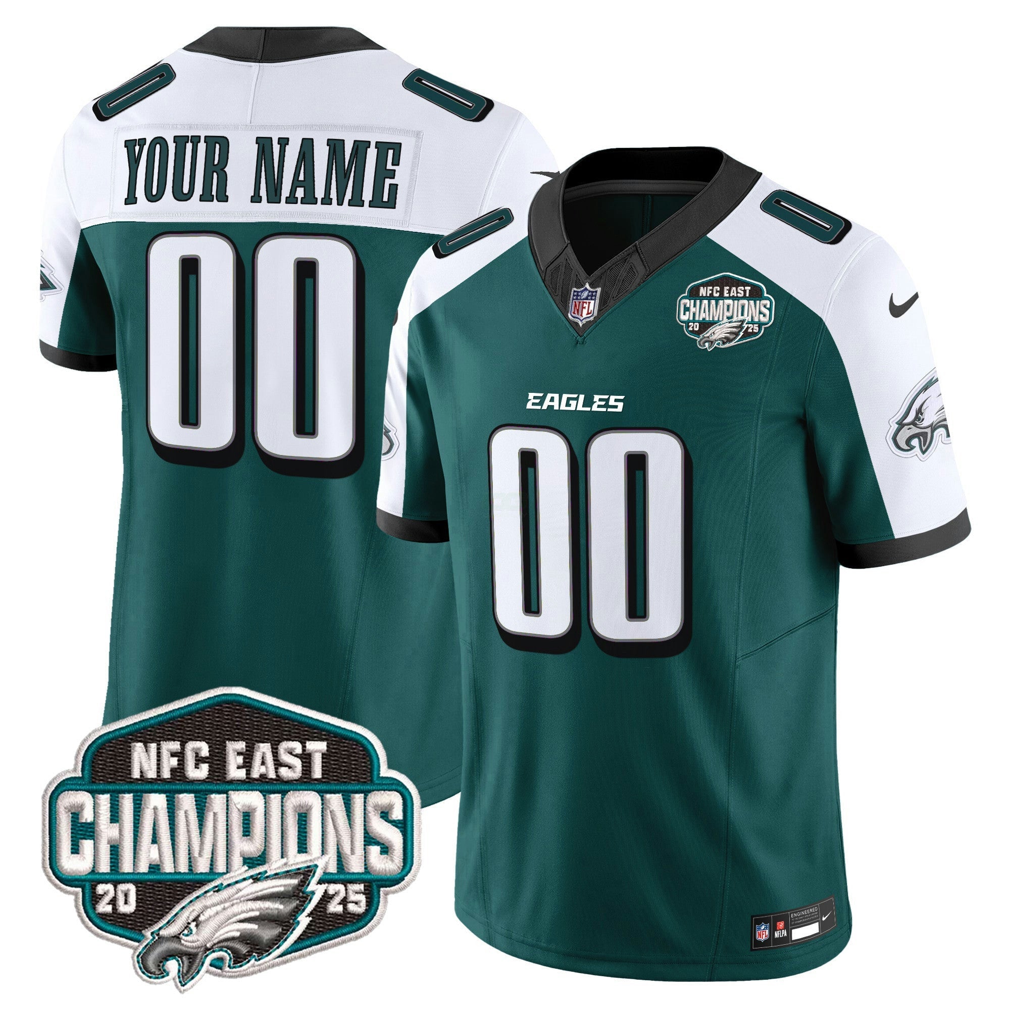 Camisa NFL Philadelphia 2025 NFC East Division Champions Vapor Limited Jersey